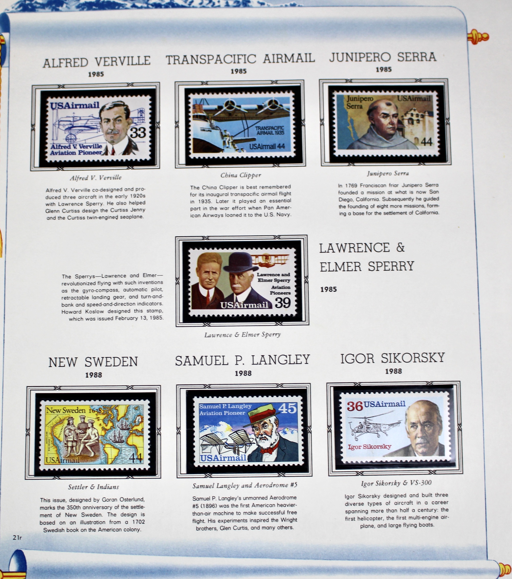 Mint Condition U.S. Airmail Postage Stamp Collection, 1918-2000