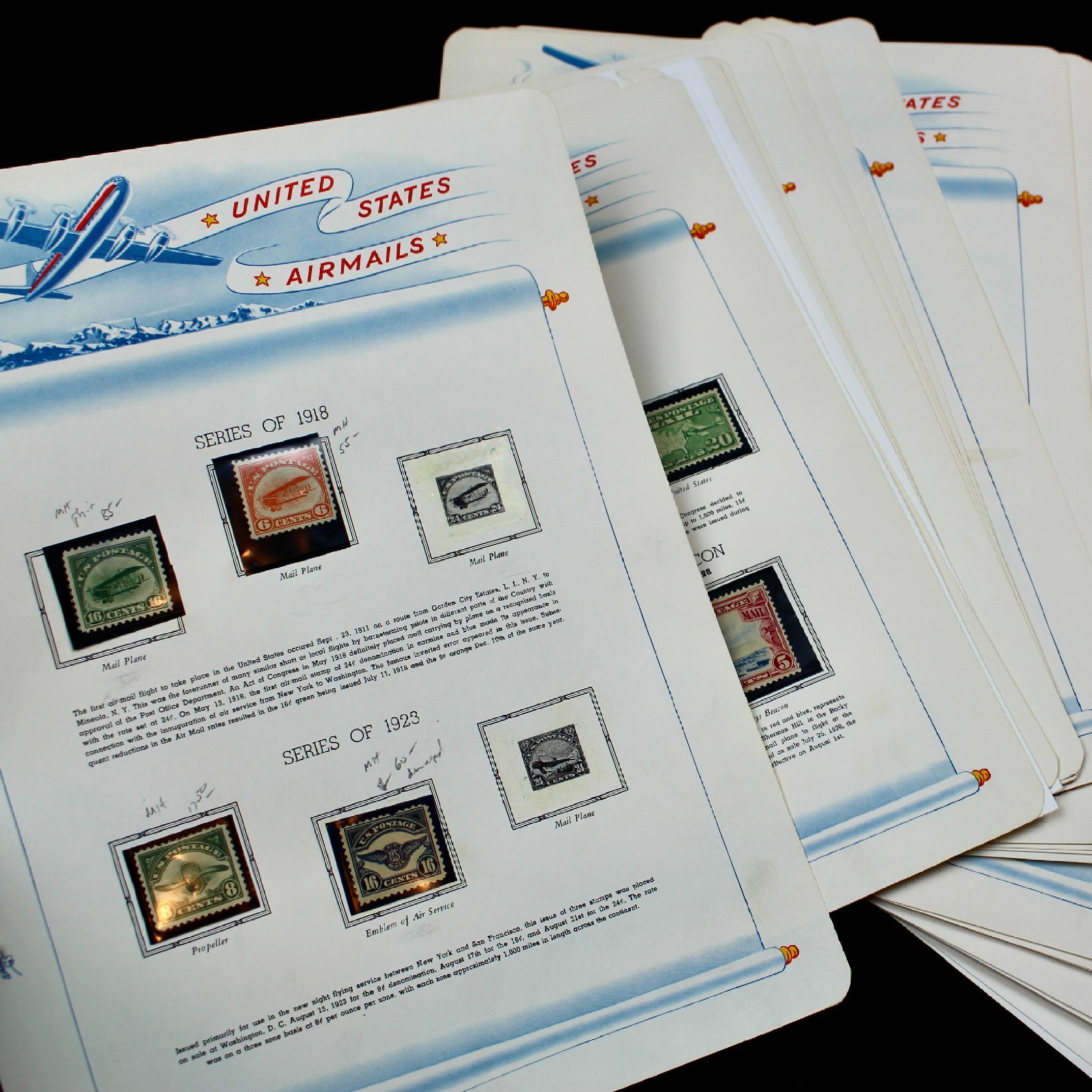 Mint Condition U.S. Airmail Postage Stamp Collection, 1918-2000