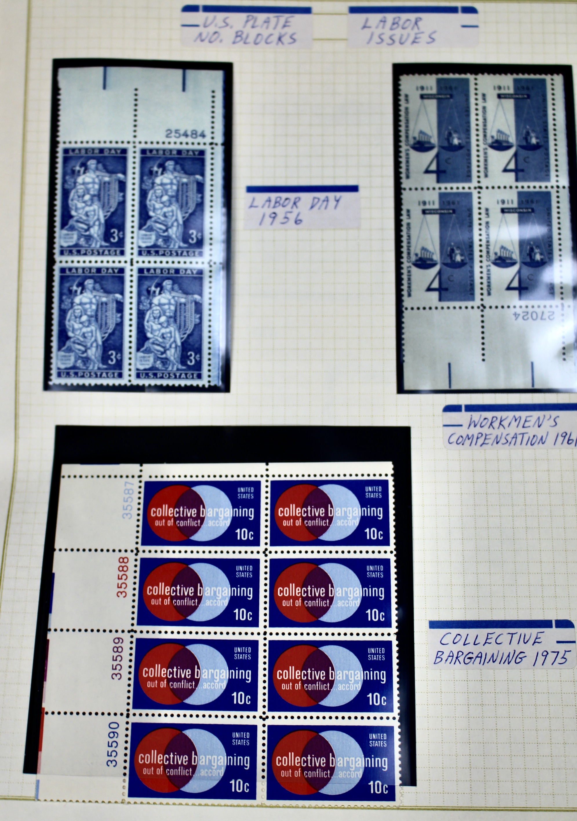 U.S. Plate Block Collection Featuring 260 Plate Blocks