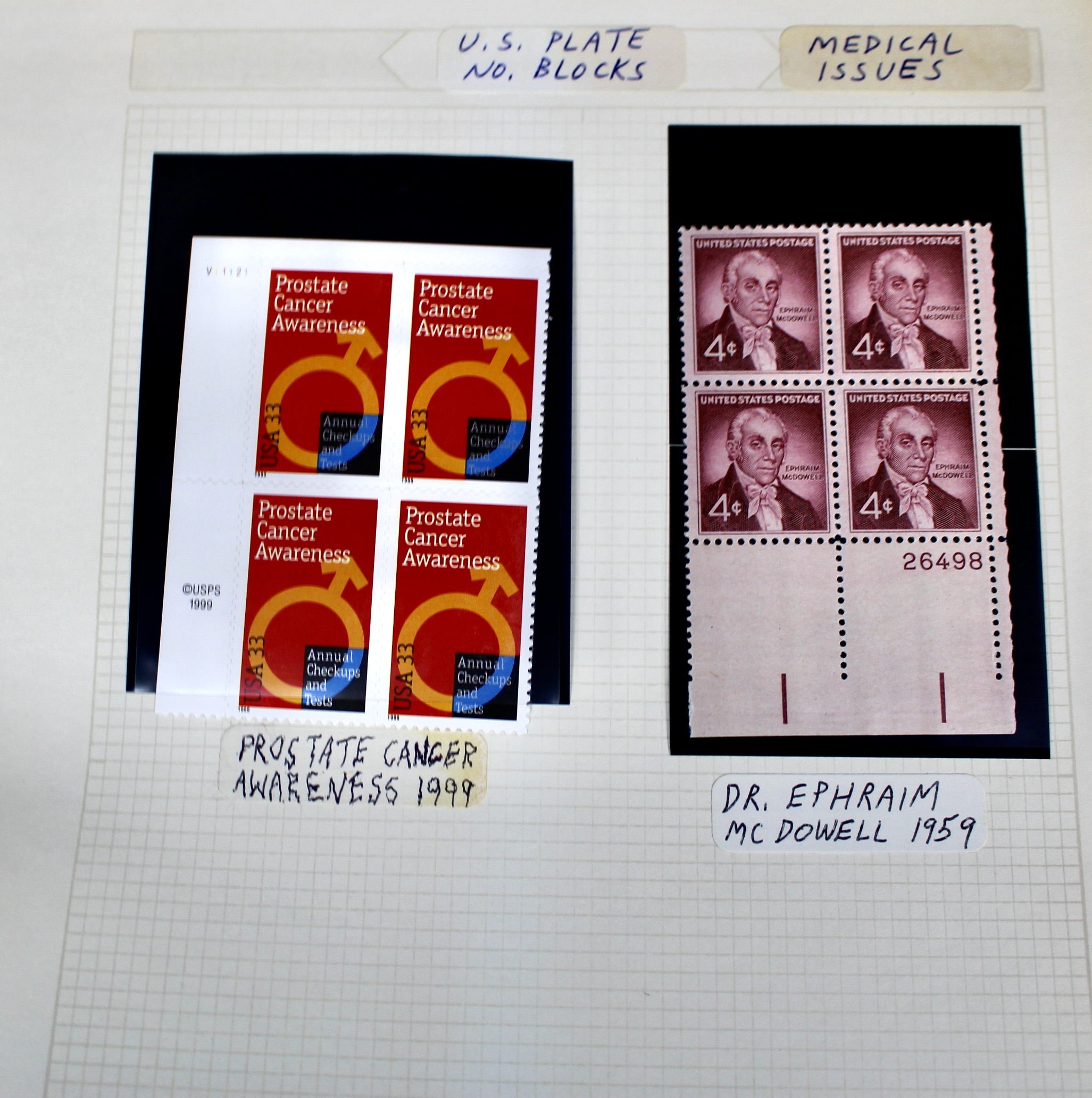 U.S. Plate Block Collection Featuring 260 Plate Blocks