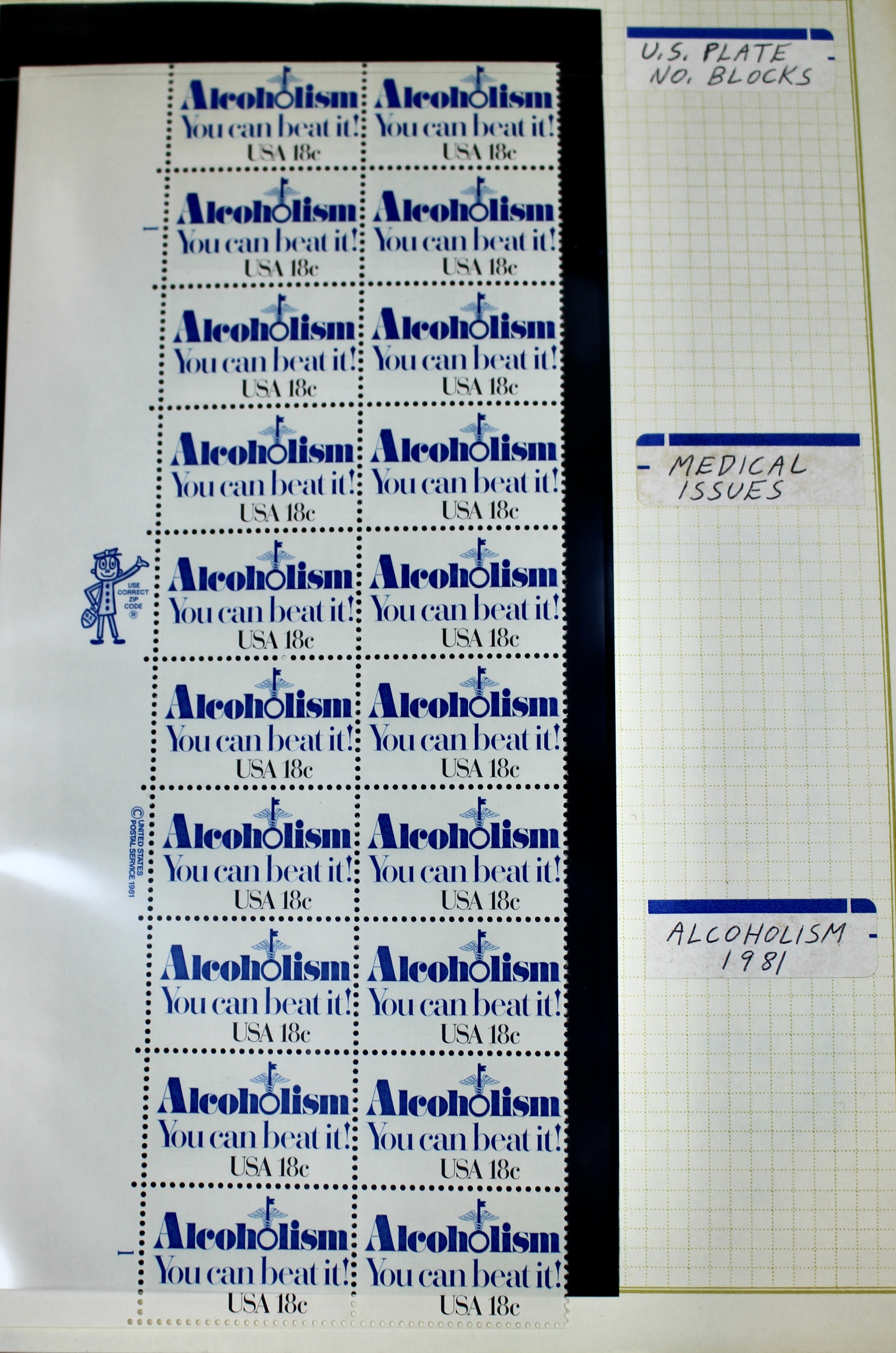 U.S. Plate Block Collection Featuring 260 Plate Blocks