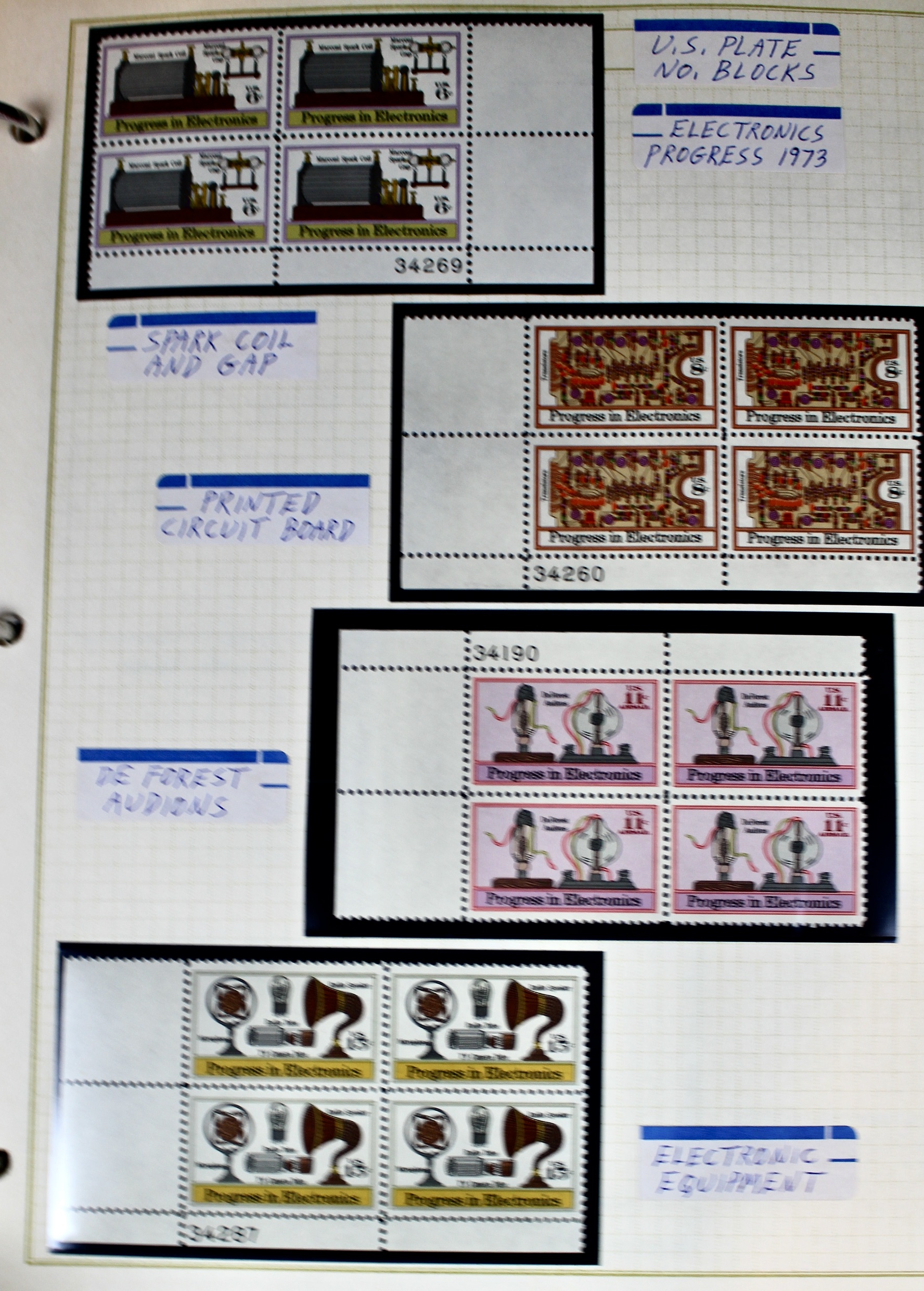 U.S. Plate Block Collection Featuring 260 Plate Blocks