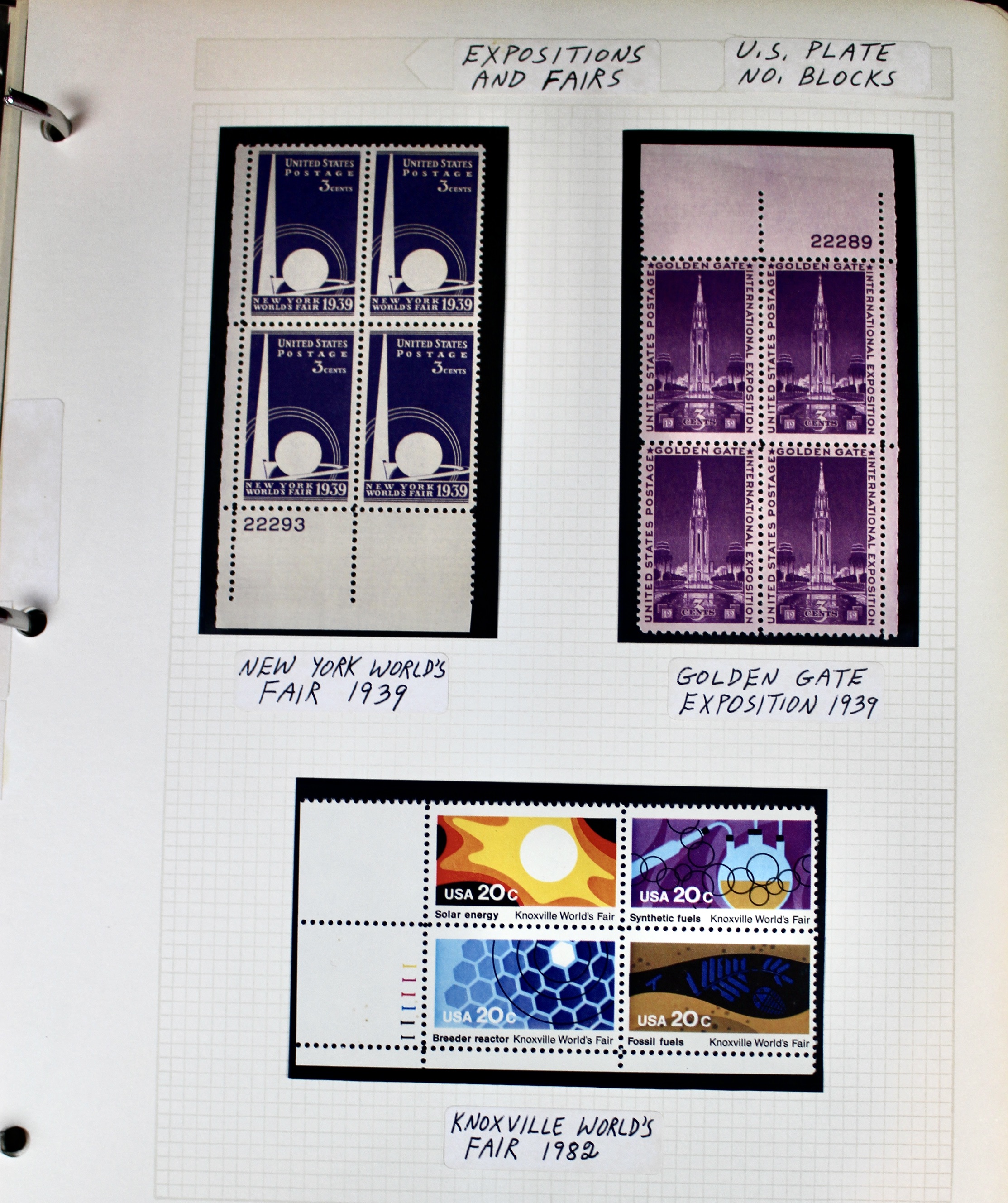 U.S. Plate Block Collection Featuring 260 Plate Blocks