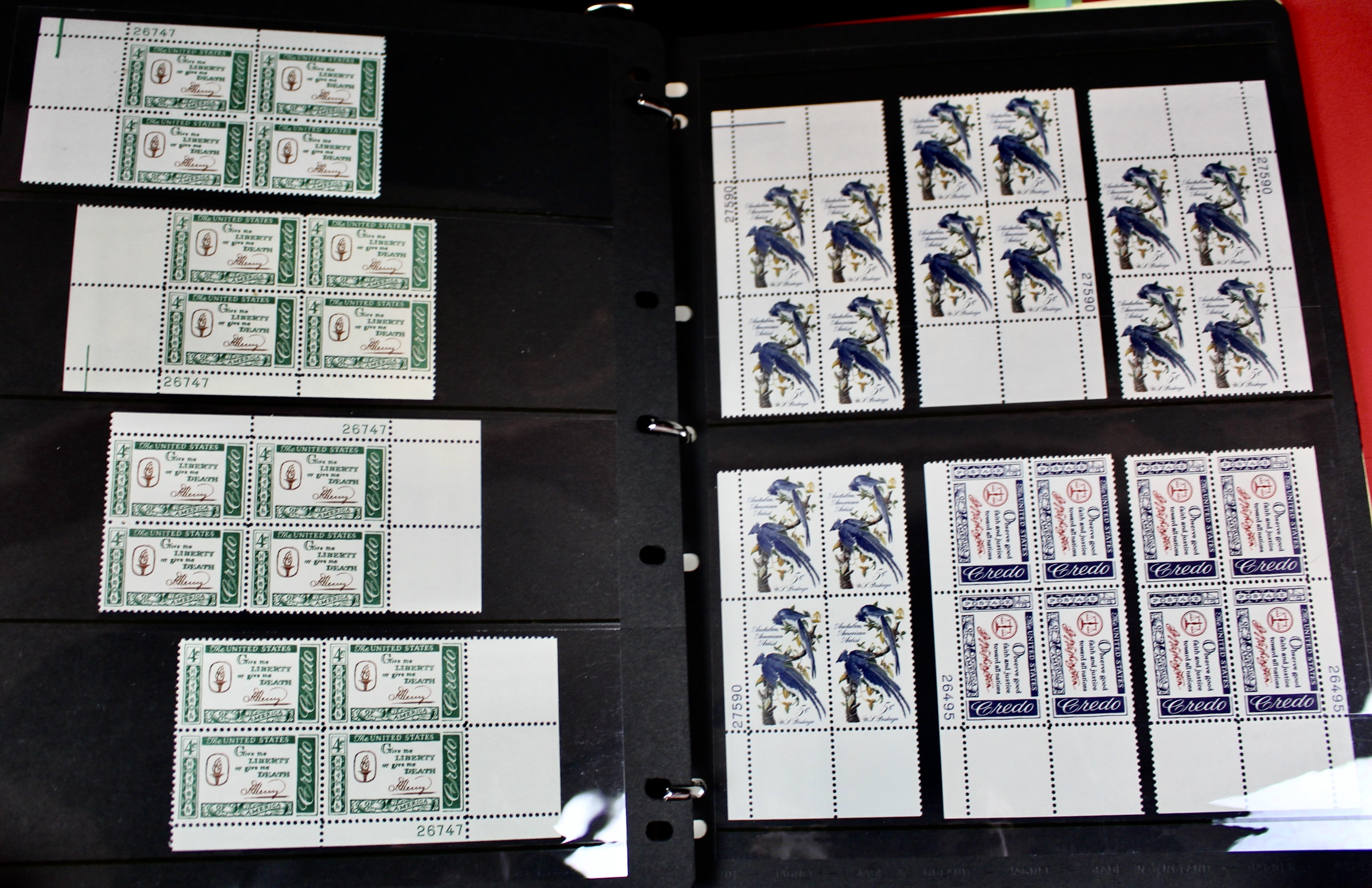 U.S. Plate Block Collection Featuring 260 Plate Blocks