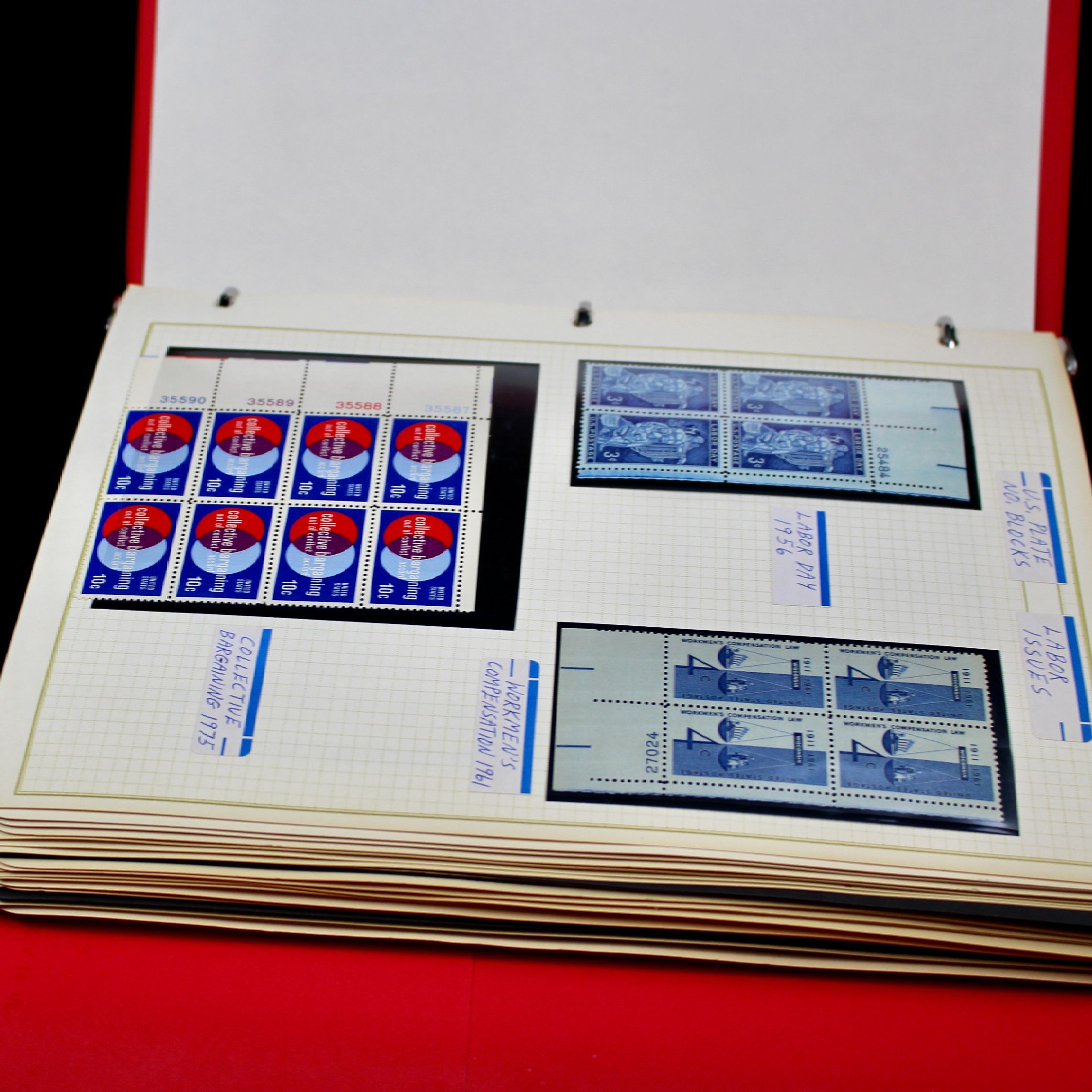 U.S. Plate Block Collection Featuring 260 Plate Blocks