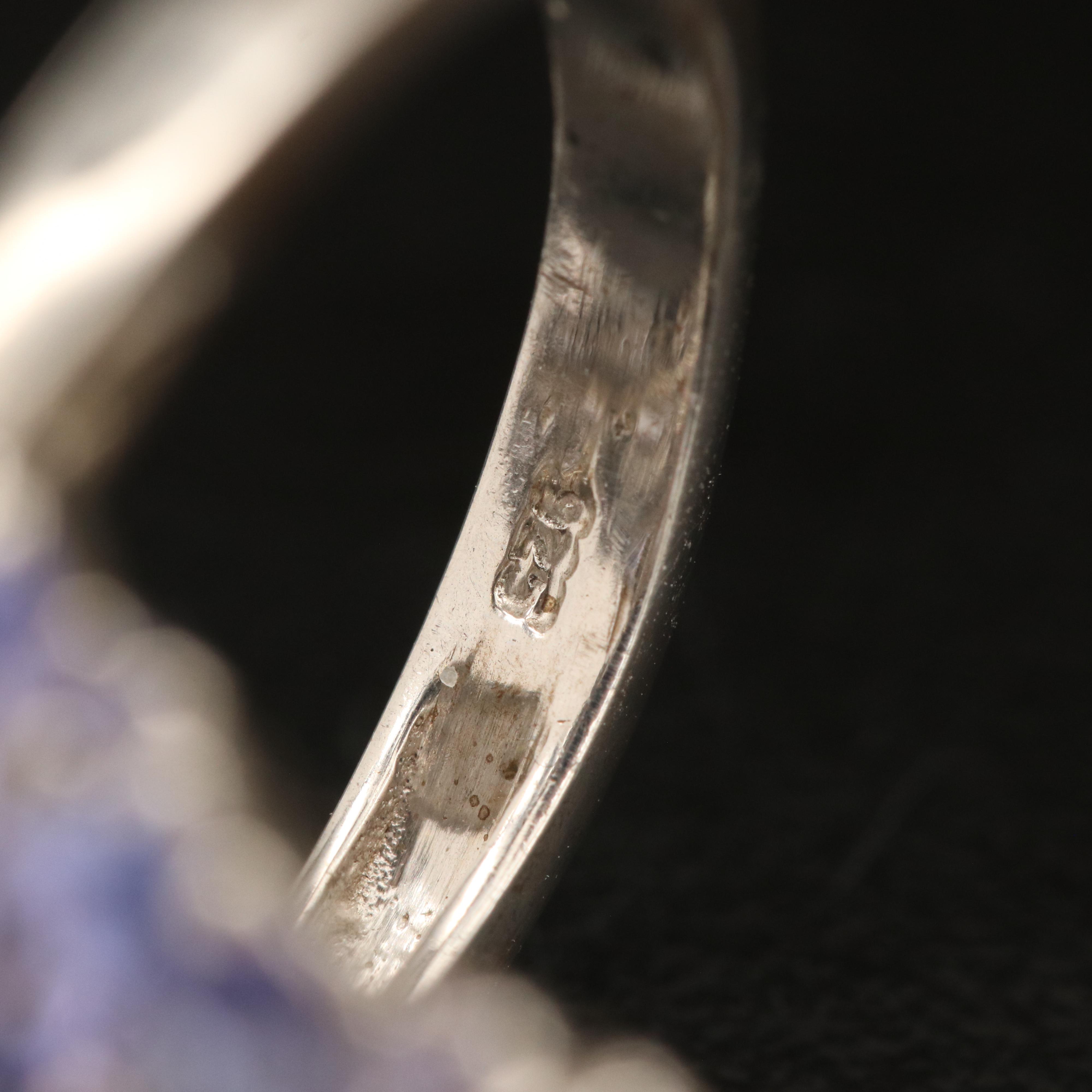 Sterling Tanzanite and White Topaz Ring