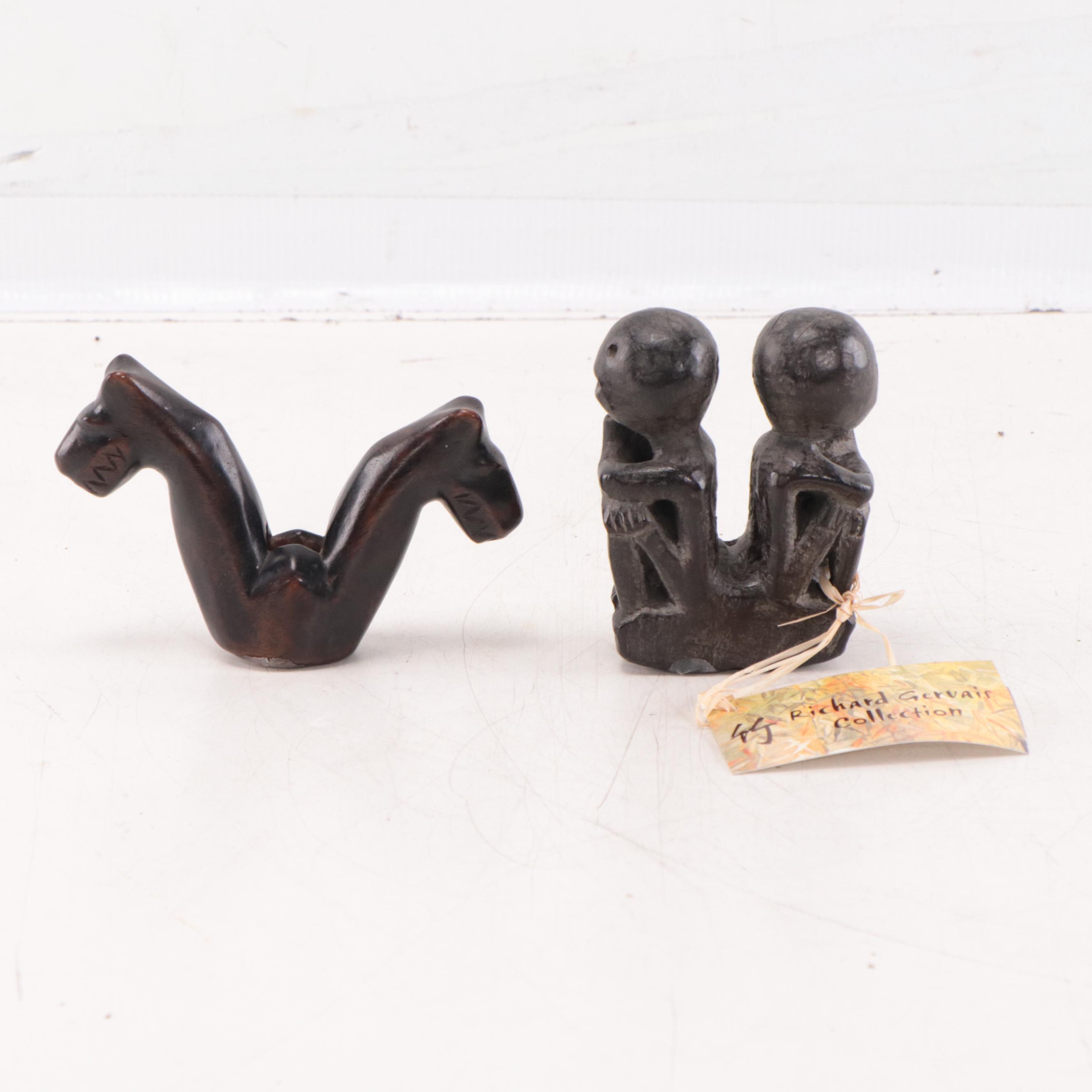 Philippine Bontoc Carved Wooden Gong Handles