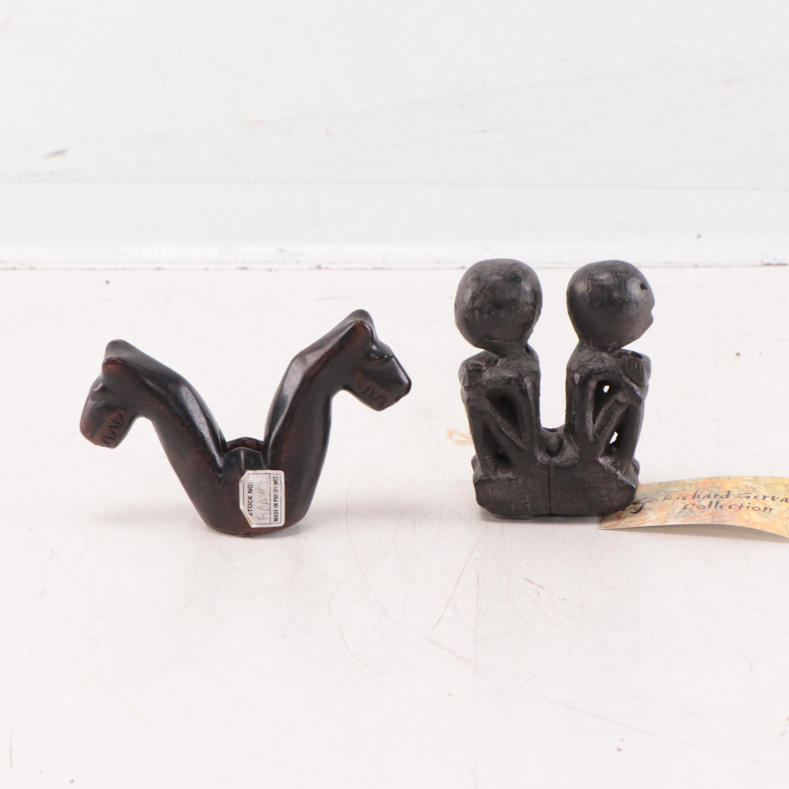 Philippine Bontoc Carved Wooden Gong Handles