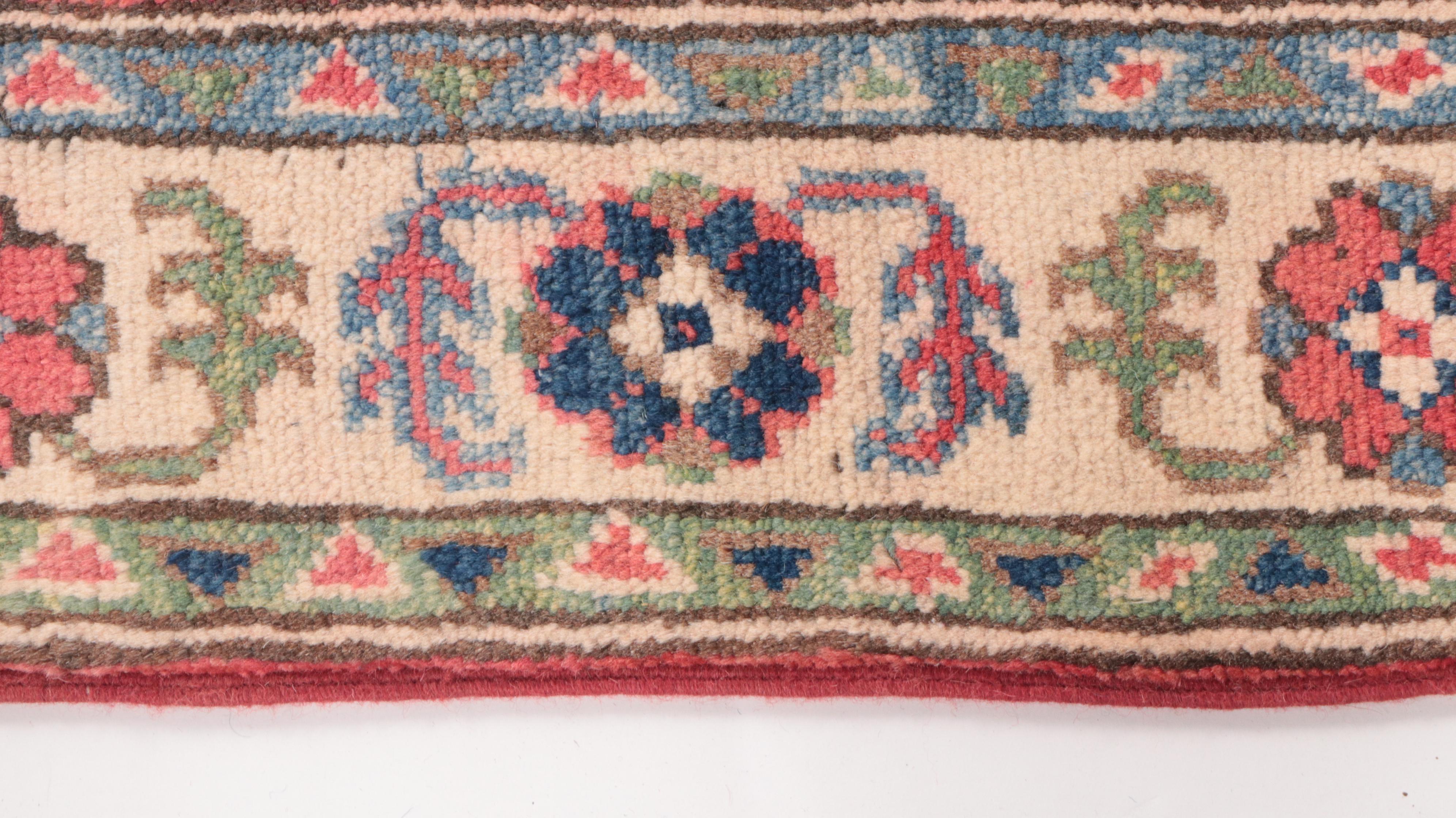 2'6 x 4' Hand-Knotted Afghan Kazak Accent Rug