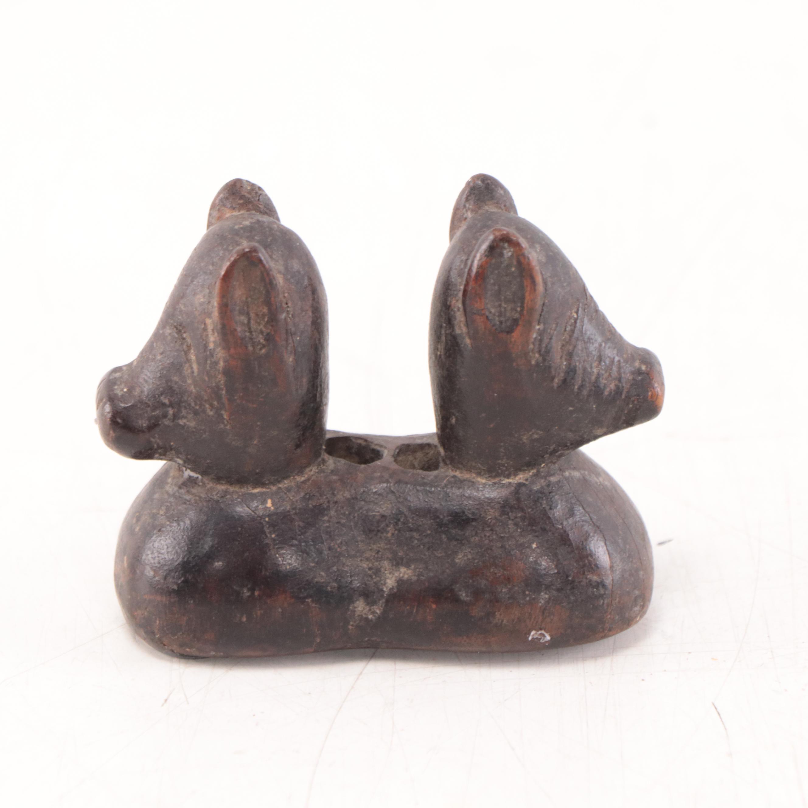 Philippine Bulul Carved Wooden Gong Handles