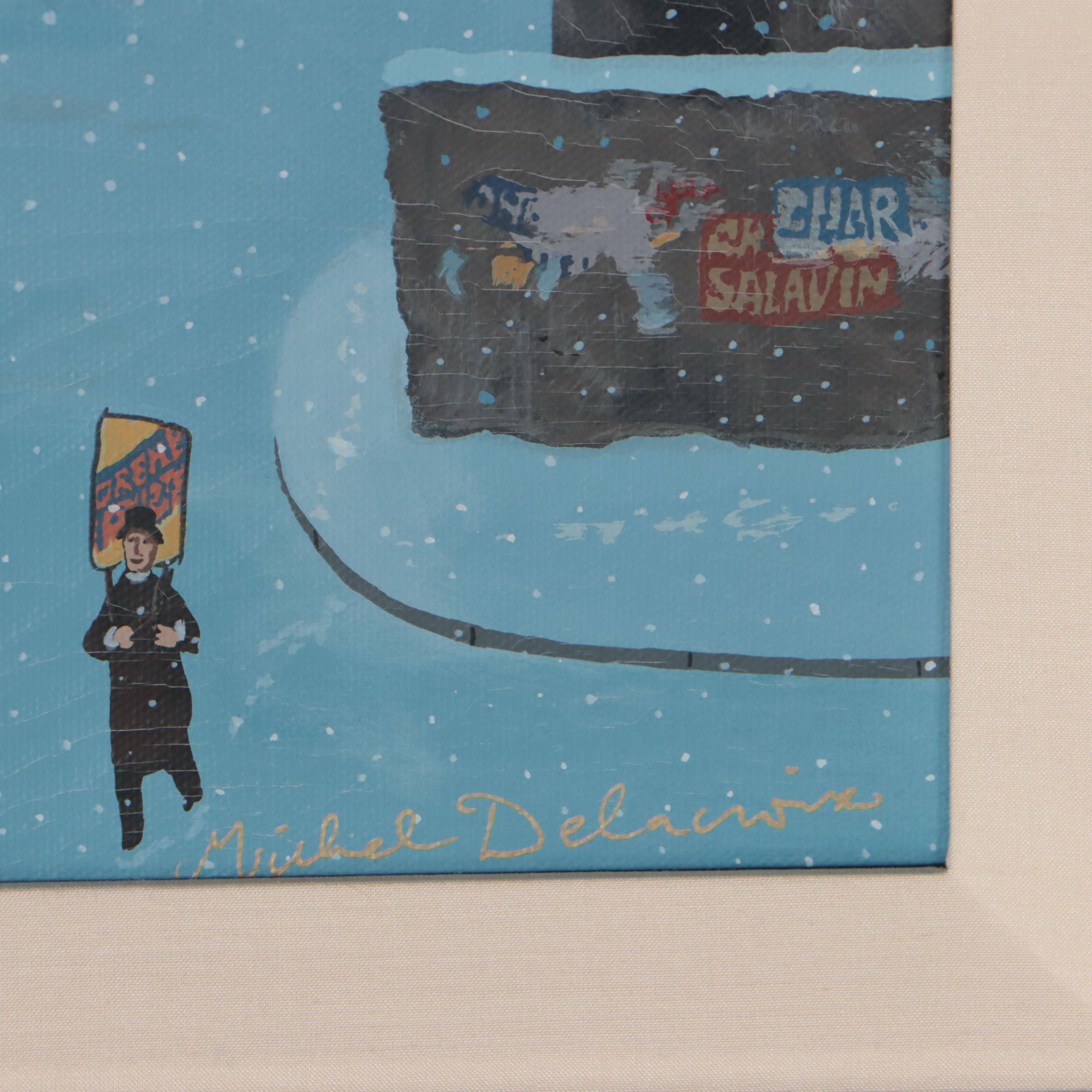 Michel Delacroix Serigraph "Noël à Montmartre"