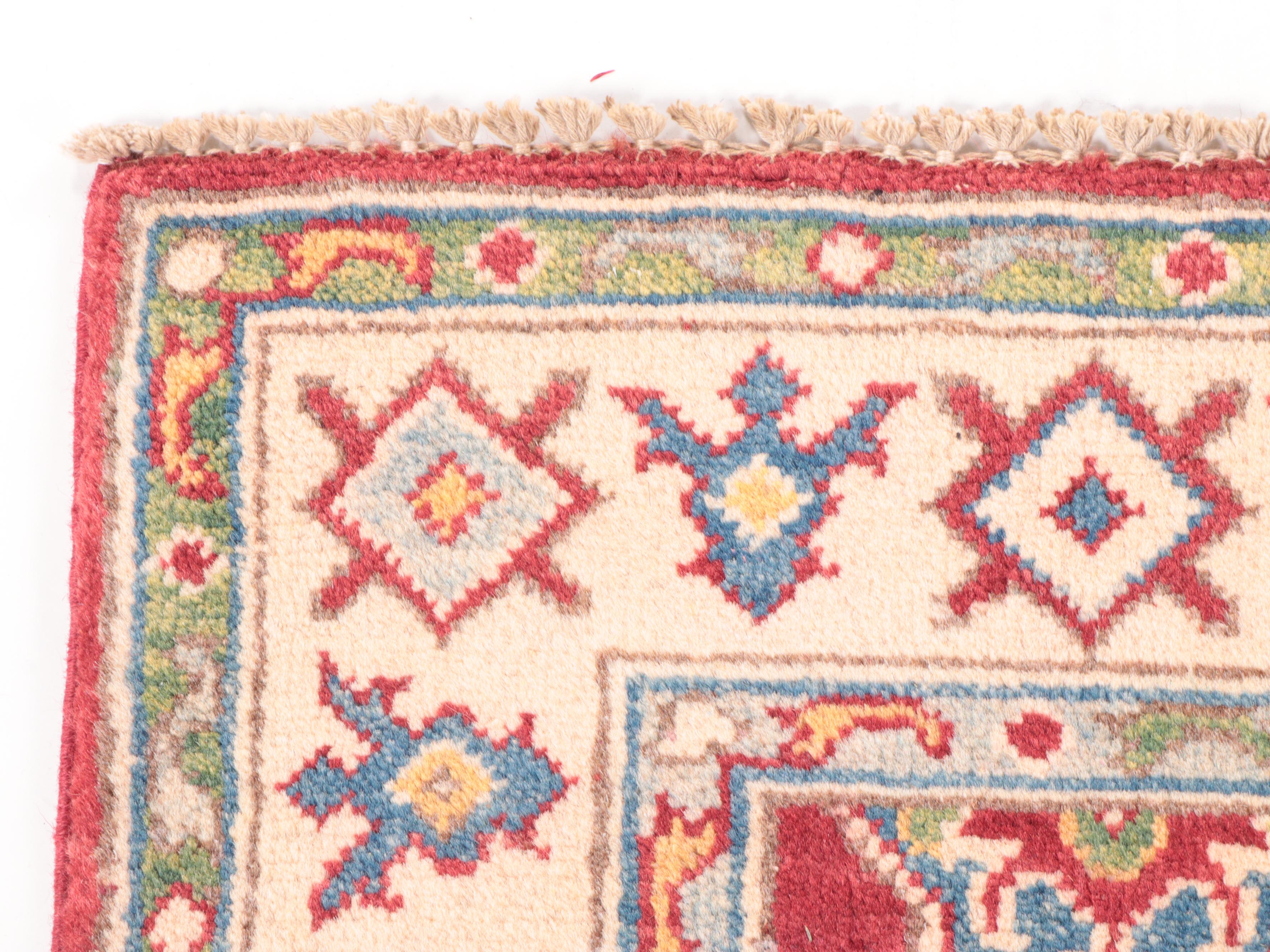 2'8 x 4'2 Hand-Knotted Afghan Kazak Accent Rug