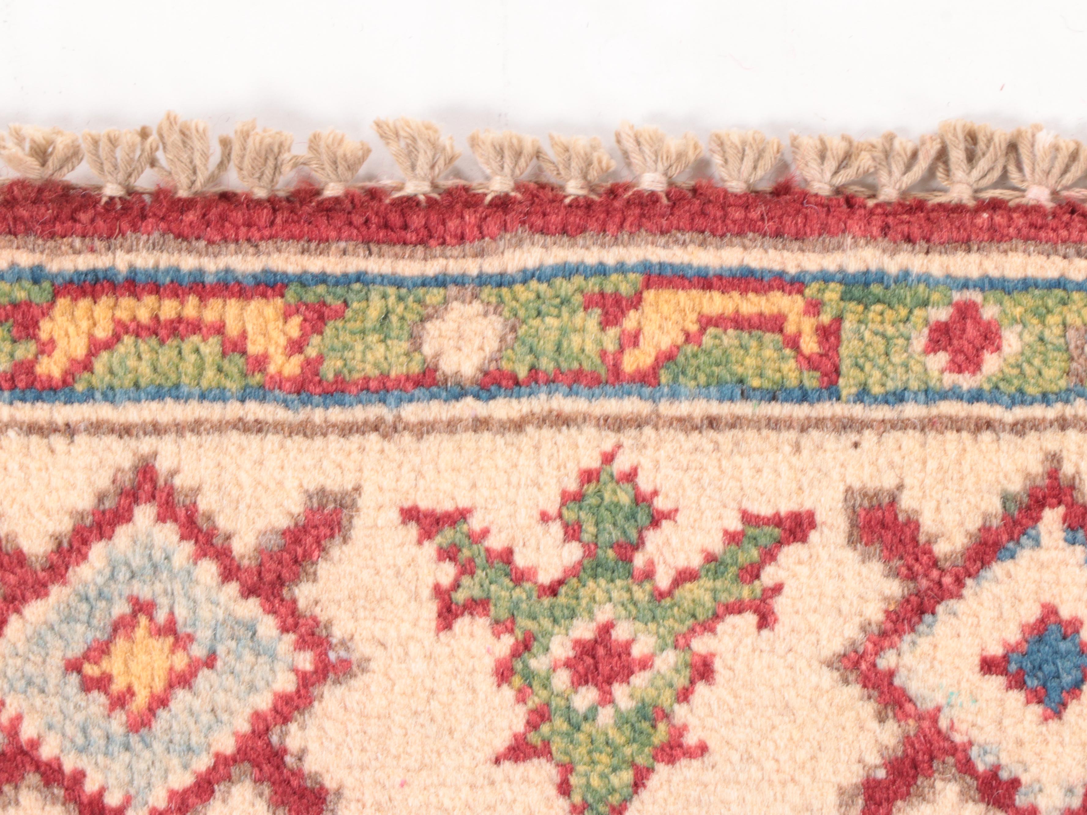 2'8 x 4'2 Hand-Knotted Afghan Kazak Accent Rug