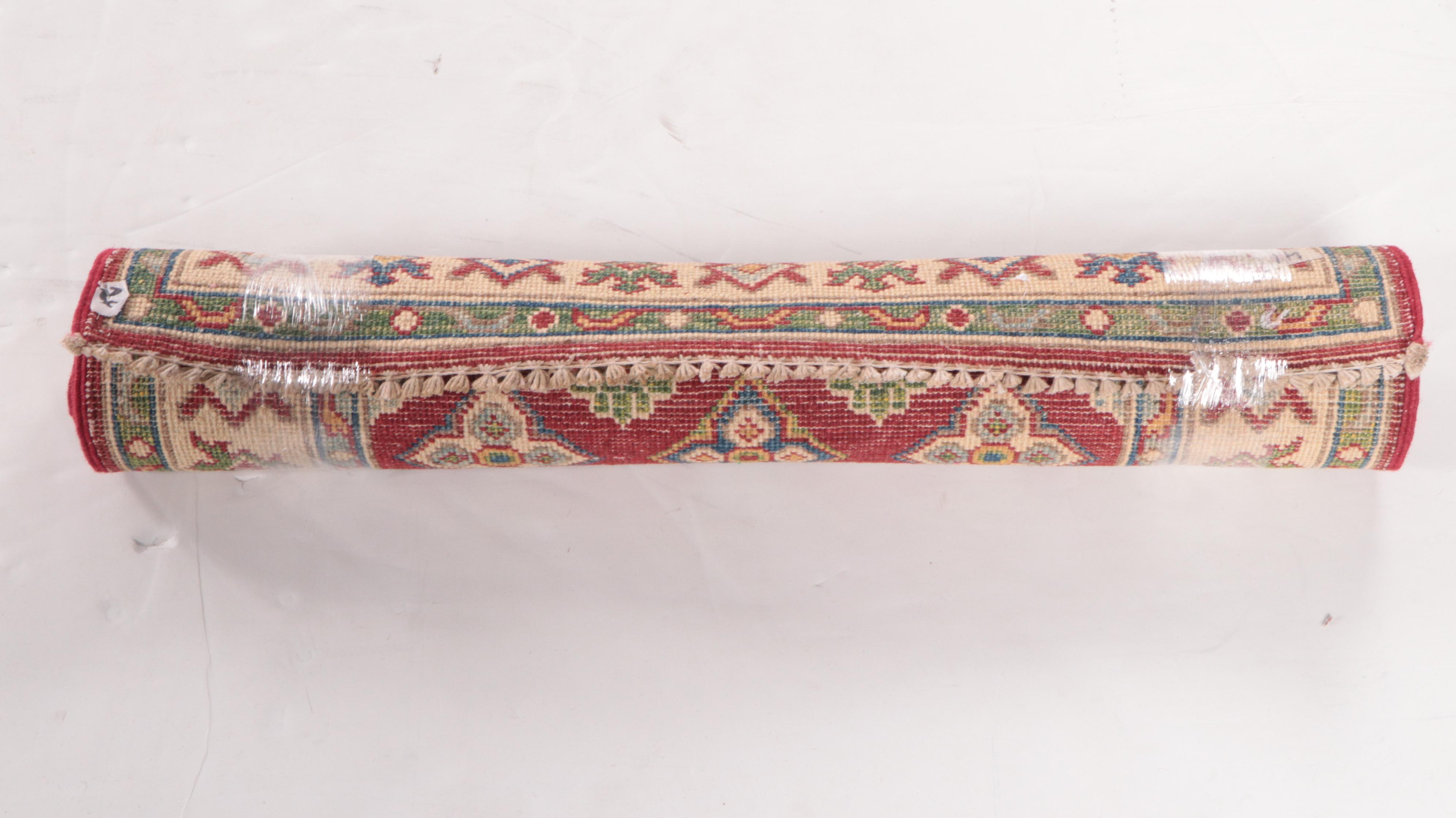 2'8 x 4'2 Hand-Knotted Afghan Kazak Accent Rug