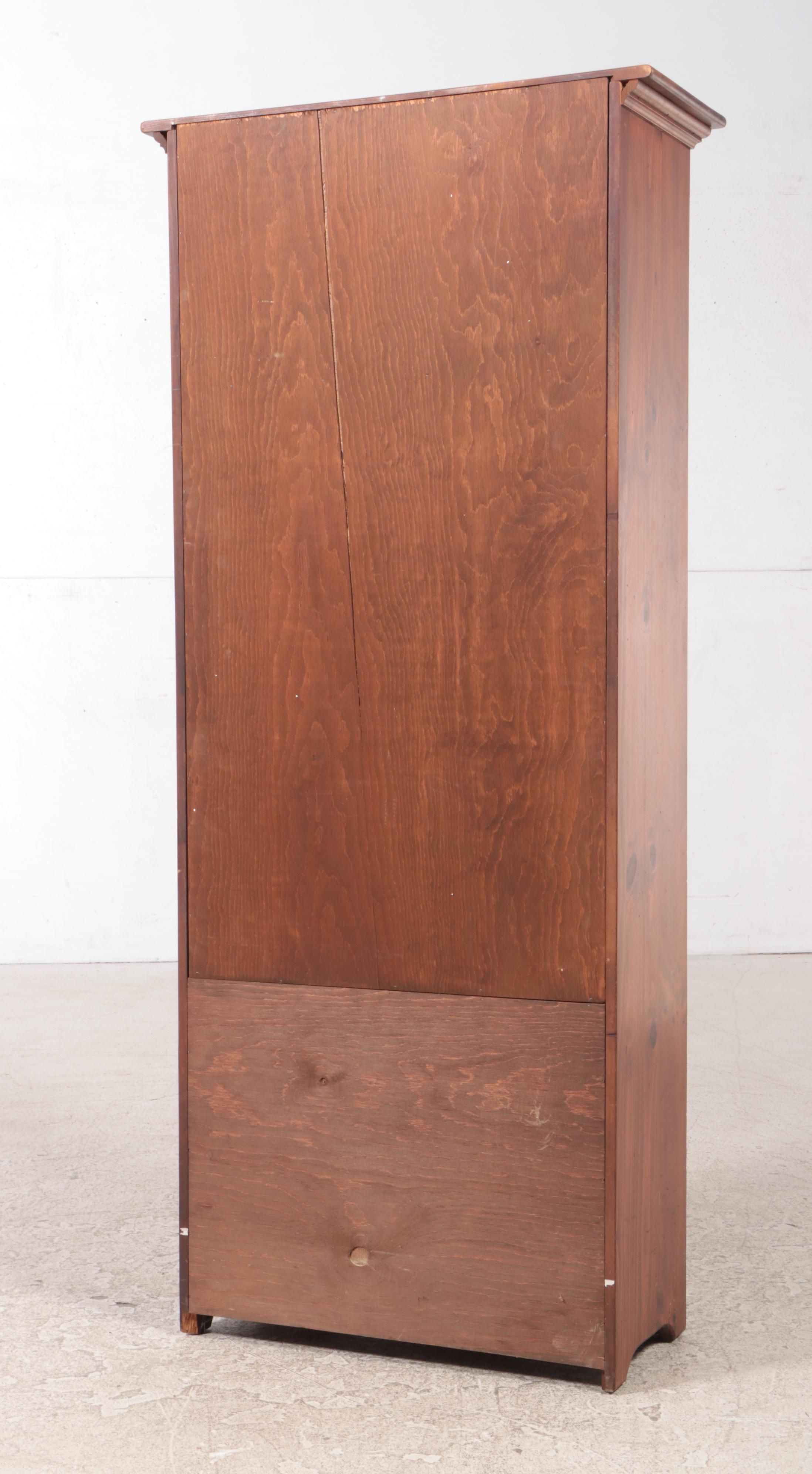 Victorian Style Oak Gun Cabinet with Glass Doors