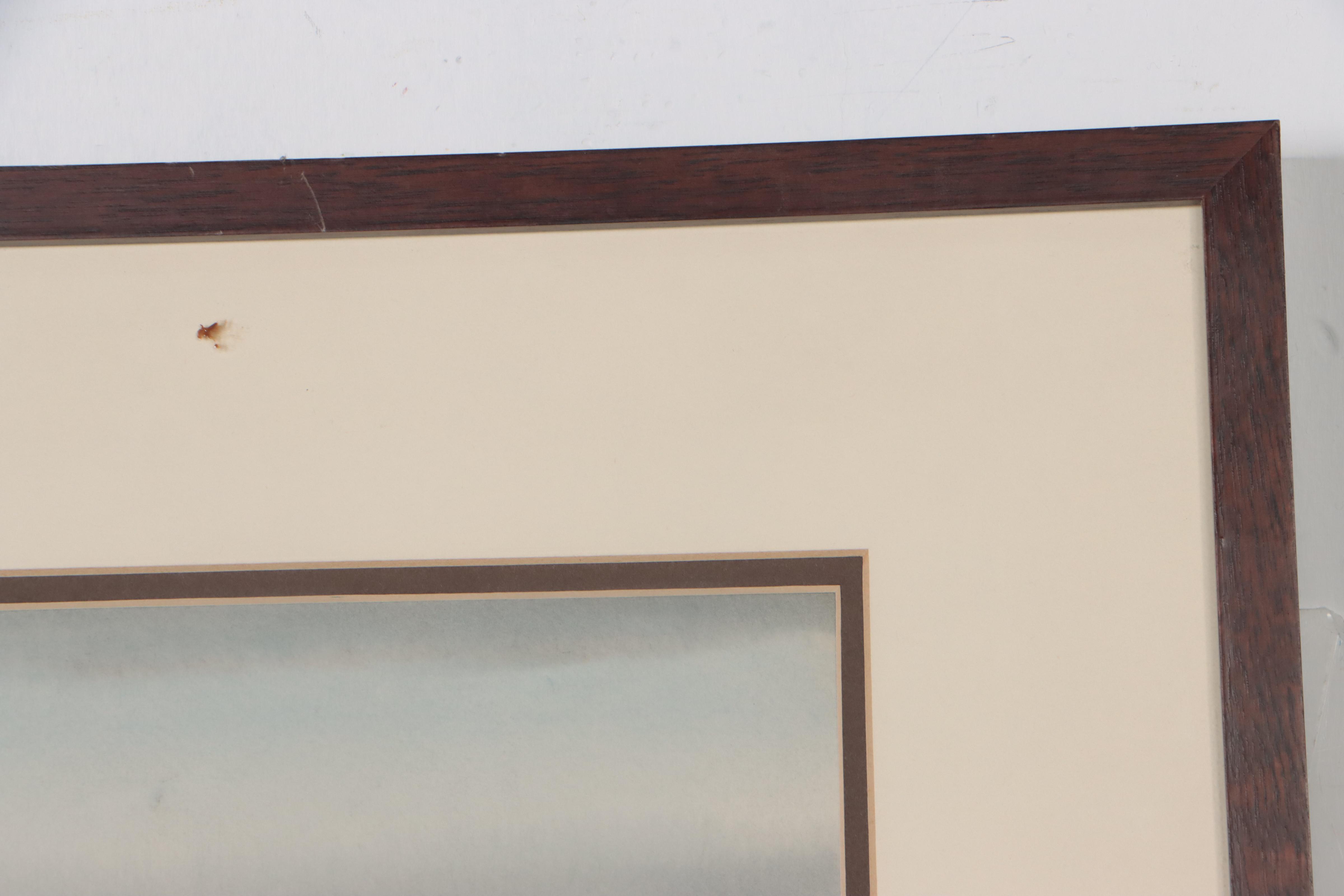 Joseph D. Knap Watercolor Painting of Landscape With Mallards