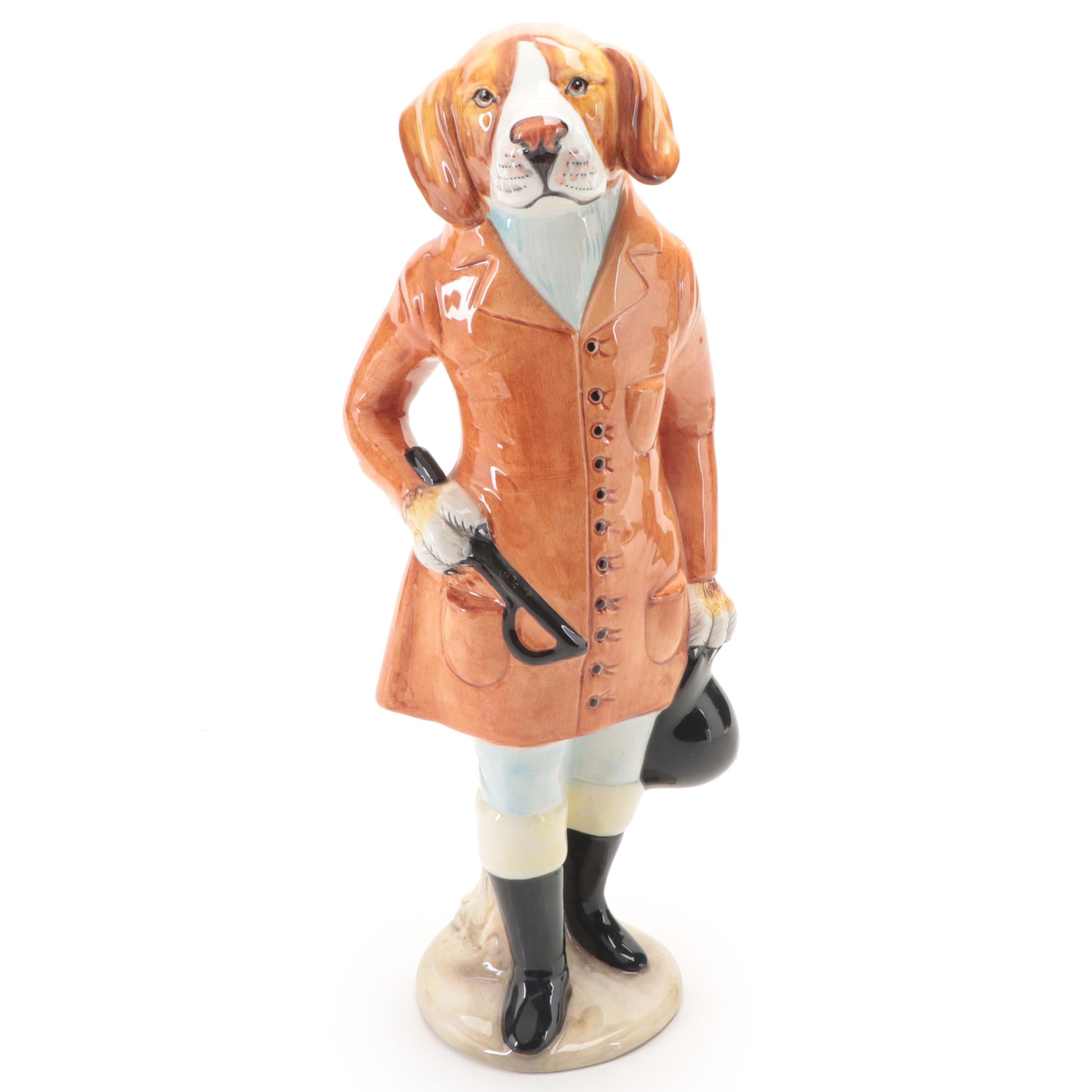 Ceramic Equestrian Beagle Figurine