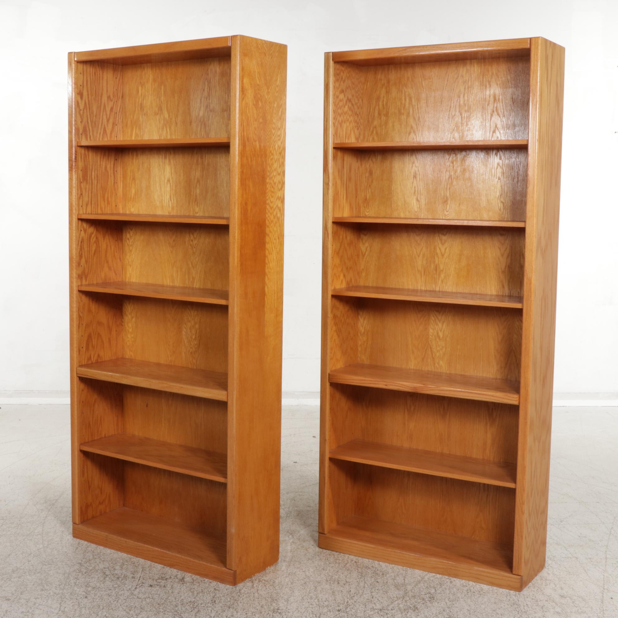 Pair of Oak Library Bookcases