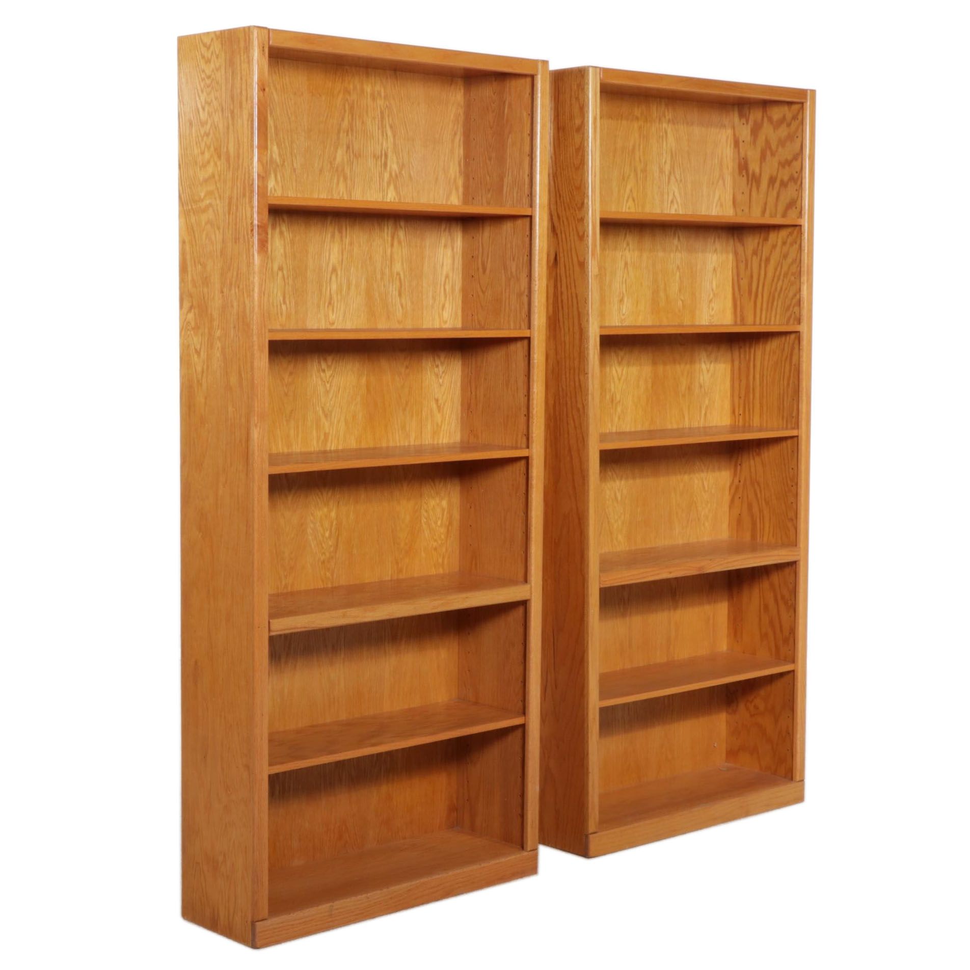 Pair of Oak Library Bookcases