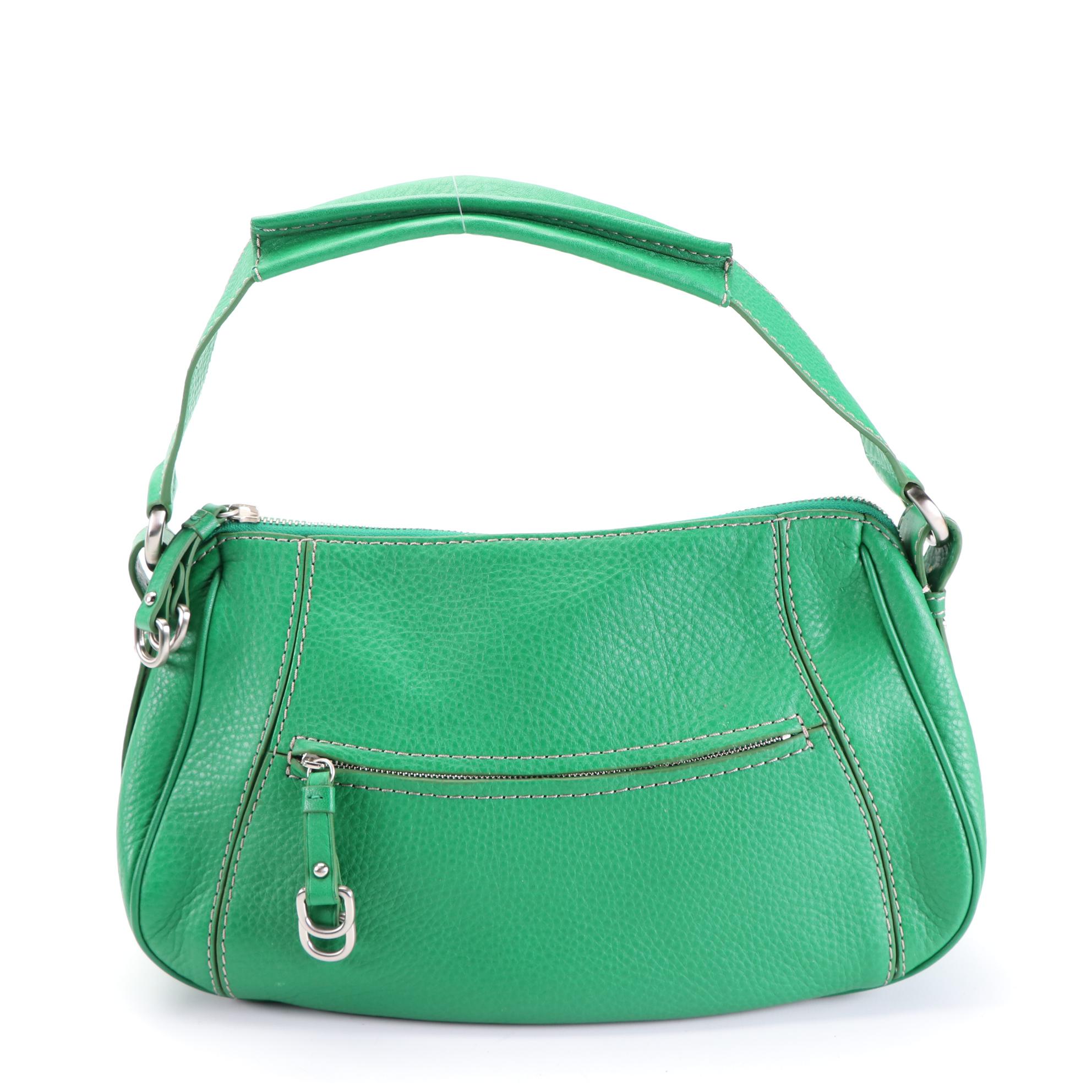Cole Haan Small Shoulder Bag in Green Leather and Nubuck