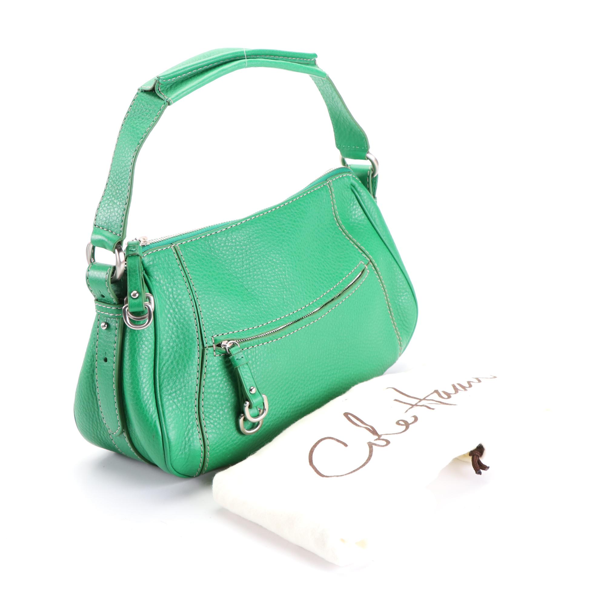 Cole Haan Small Shoulder Bag in Green Leather and Nubuck
