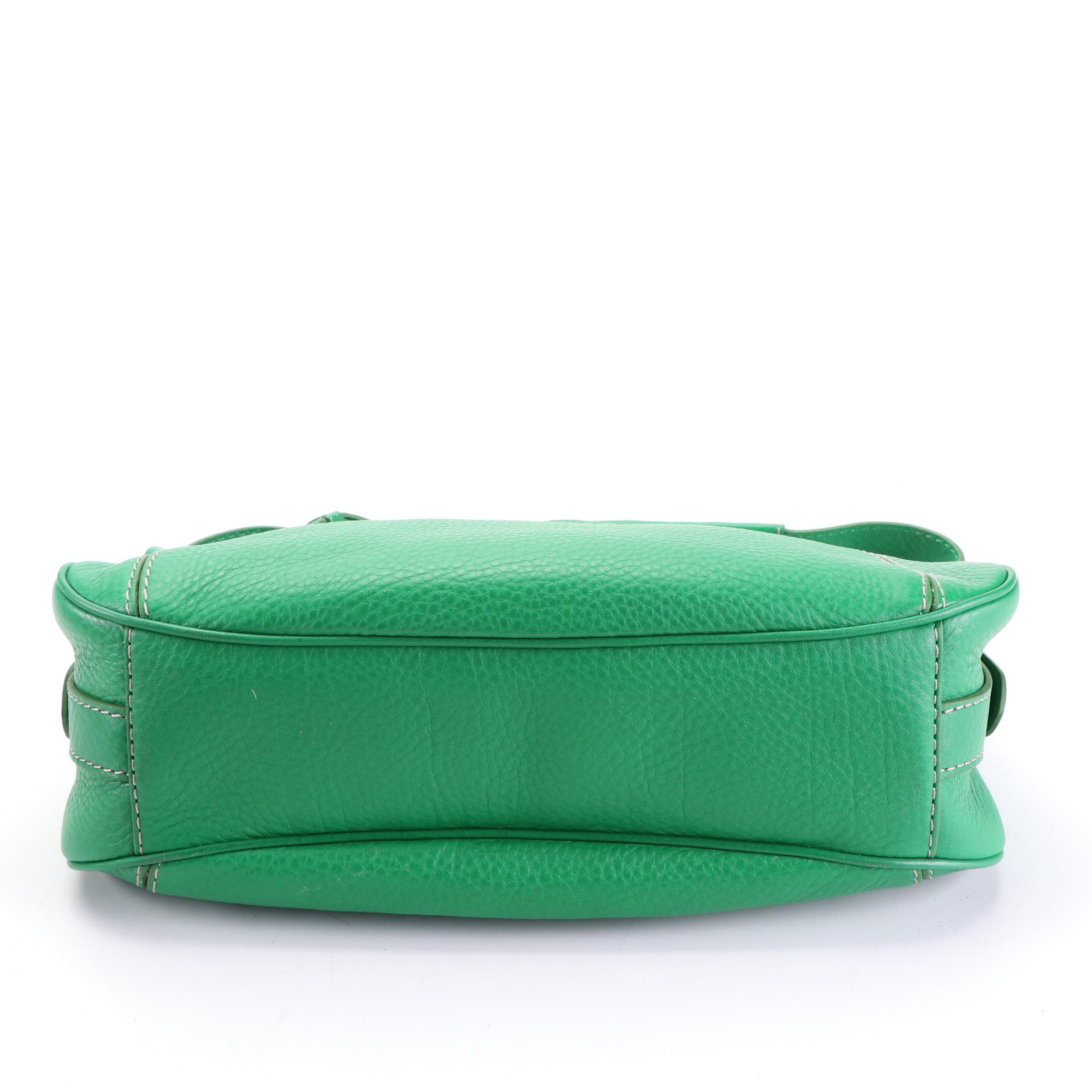 Cole Haan Small Shoulder Bag in Green Leather and Nubuck