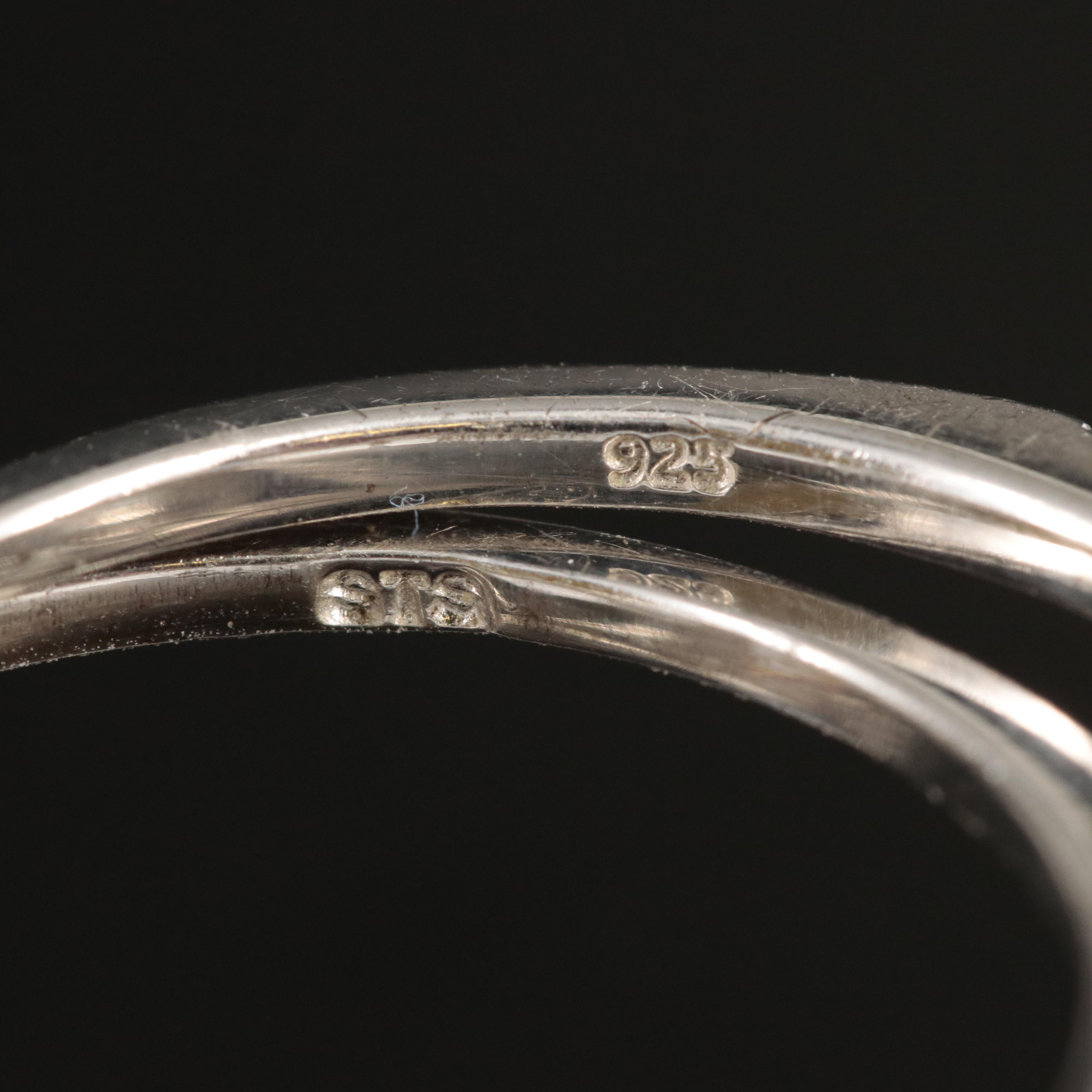 Sterling Rings Including Quartz, Moonstone and Amethyst