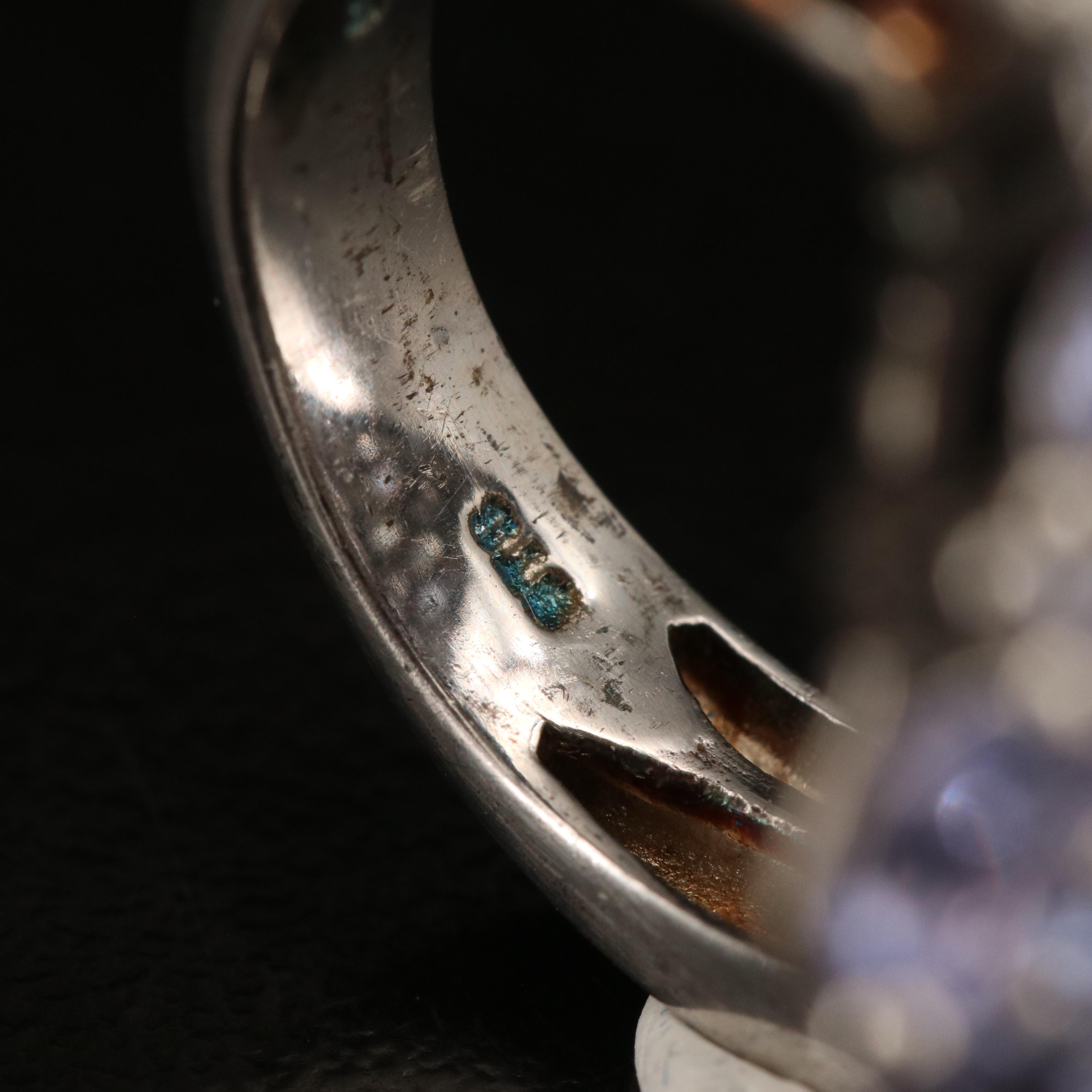 Sterling Tanzanite Cluster Ring