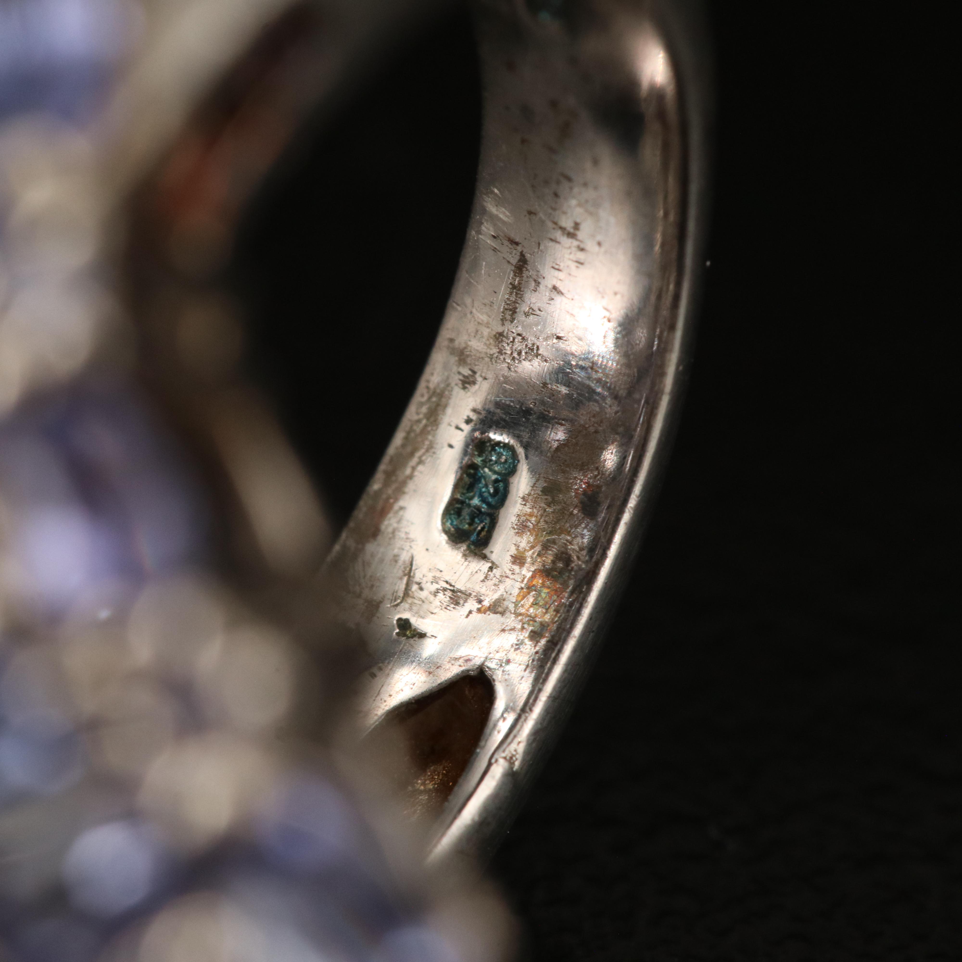 Sterling Tanzanite Cluster Ring