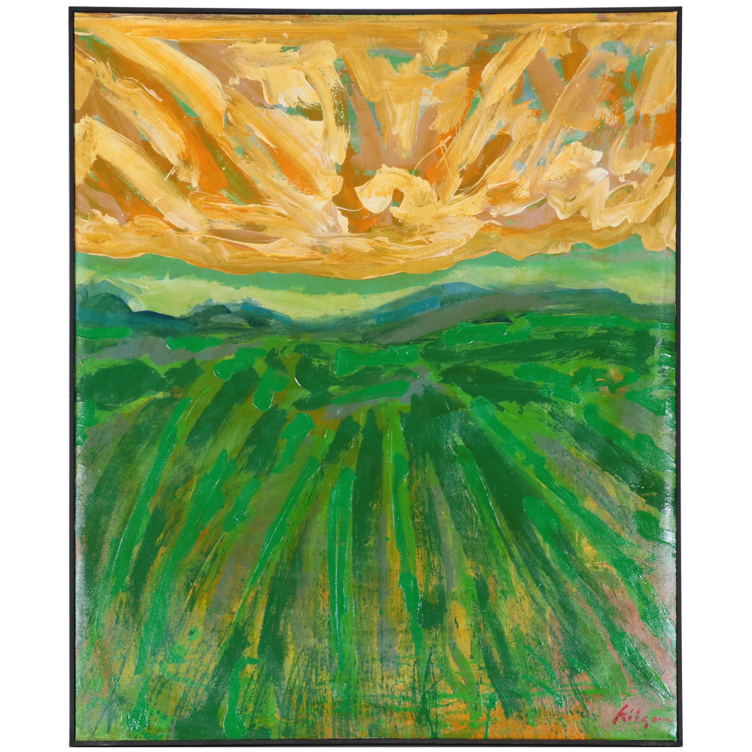 Harry Hilson Abstract Landscape Acrylic Painting