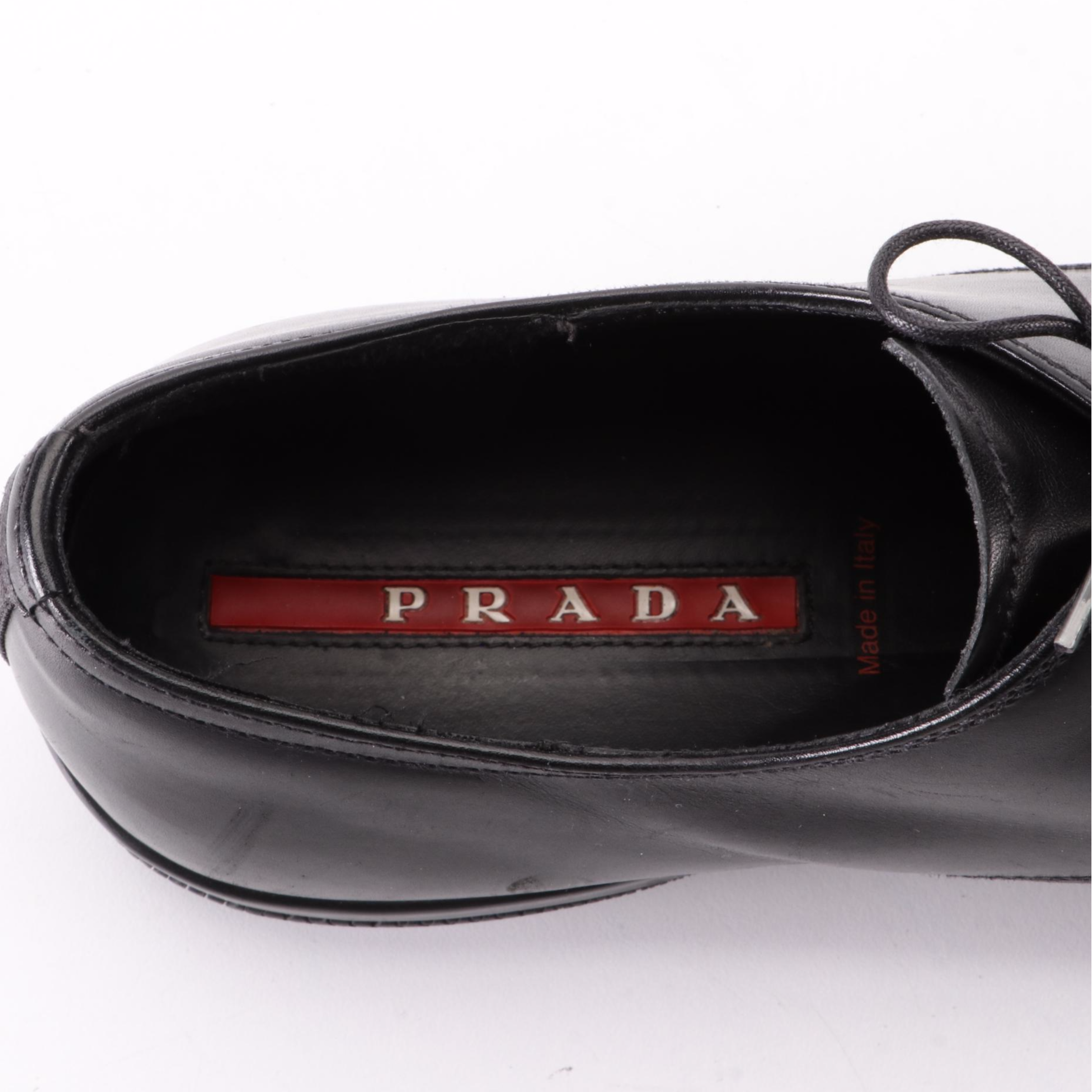 Men's Prada Derby Shoes in Black Leather
