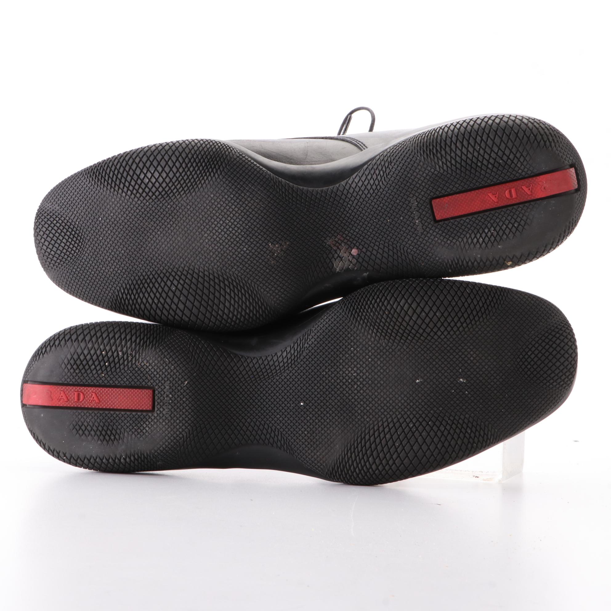 Men's Prada Derby Shoes in Black Leather