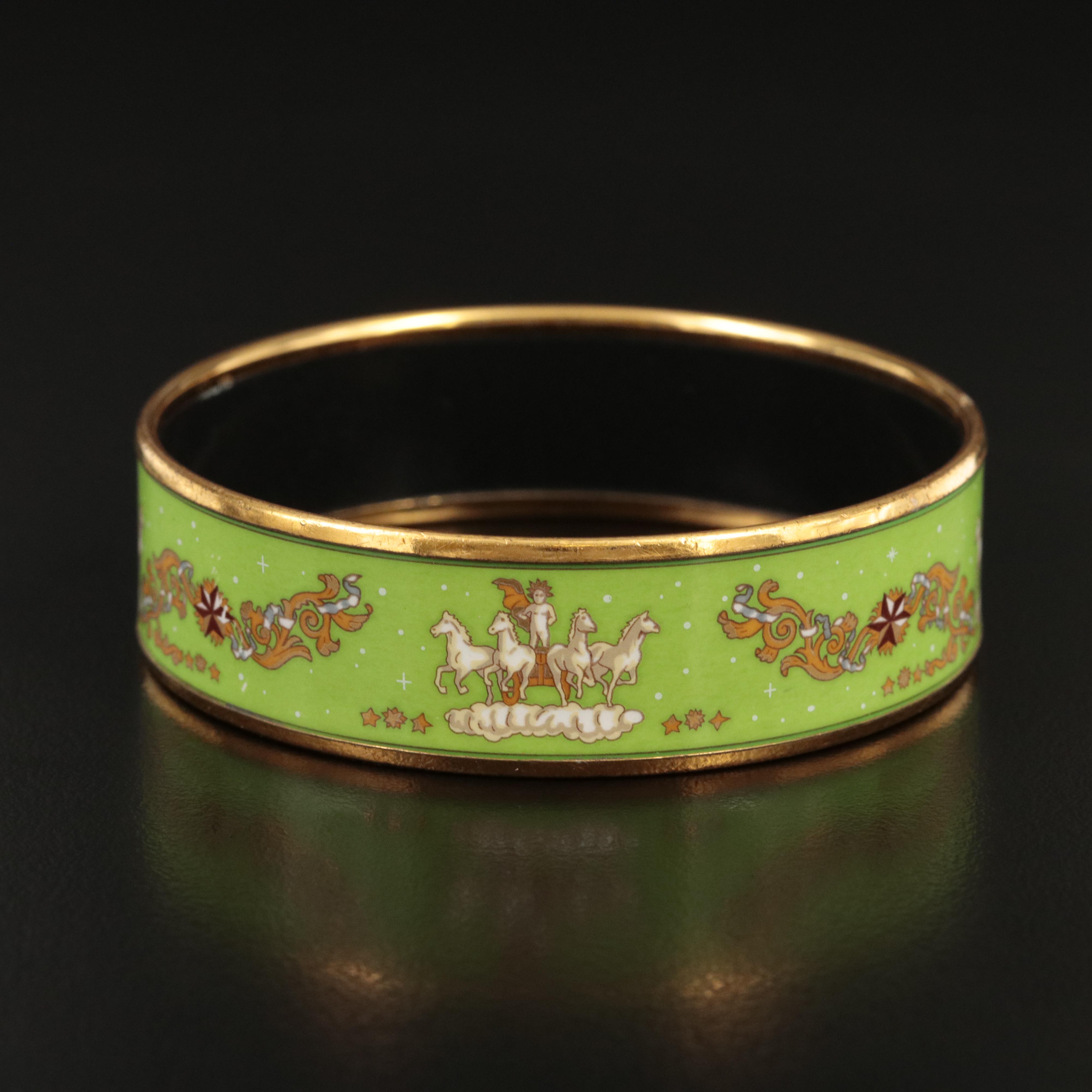 Hermès "Cosmos" Enamel Wide Bangle