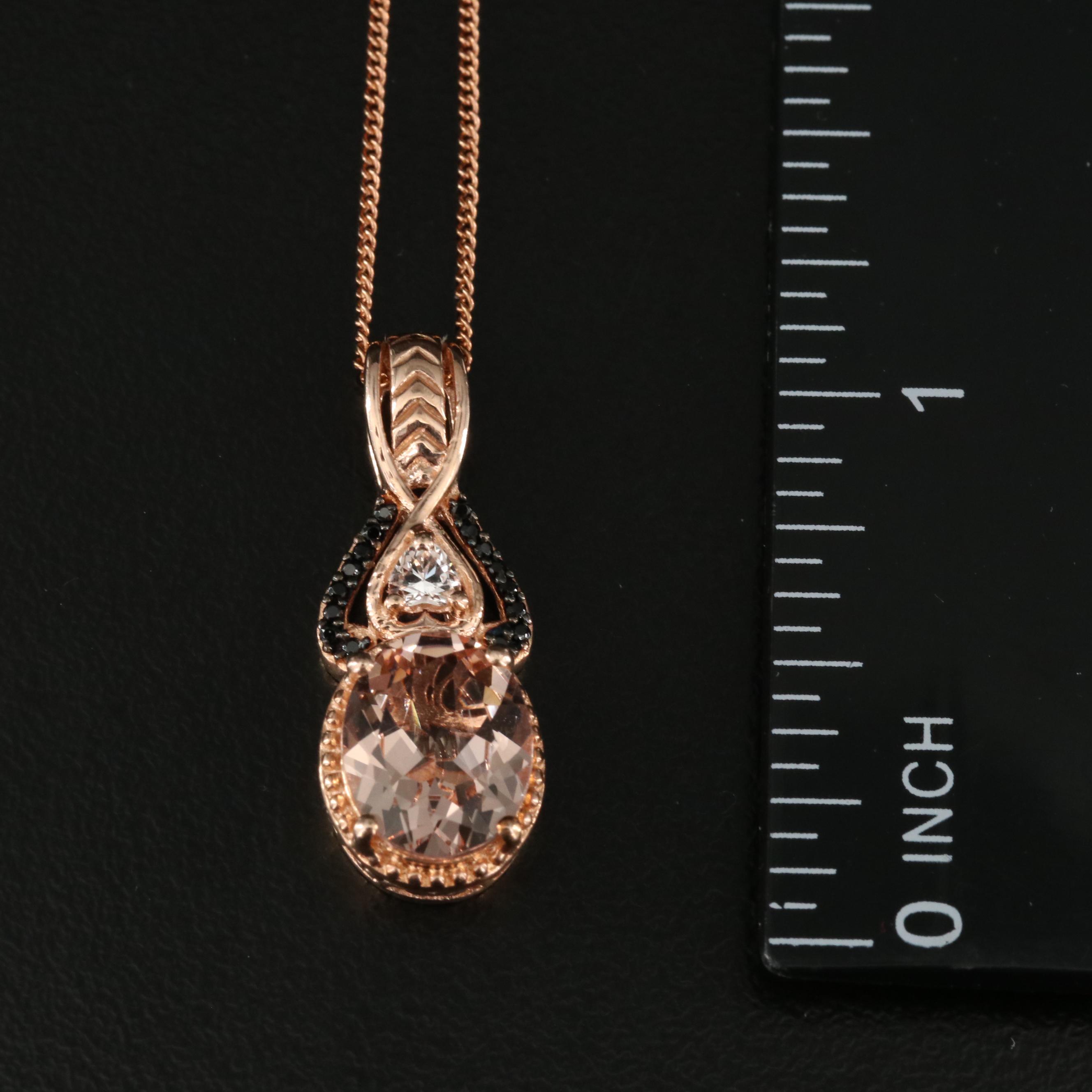 Sterling Pairs of Earrings and Pendant Necklaces Including Morganite and Zircon