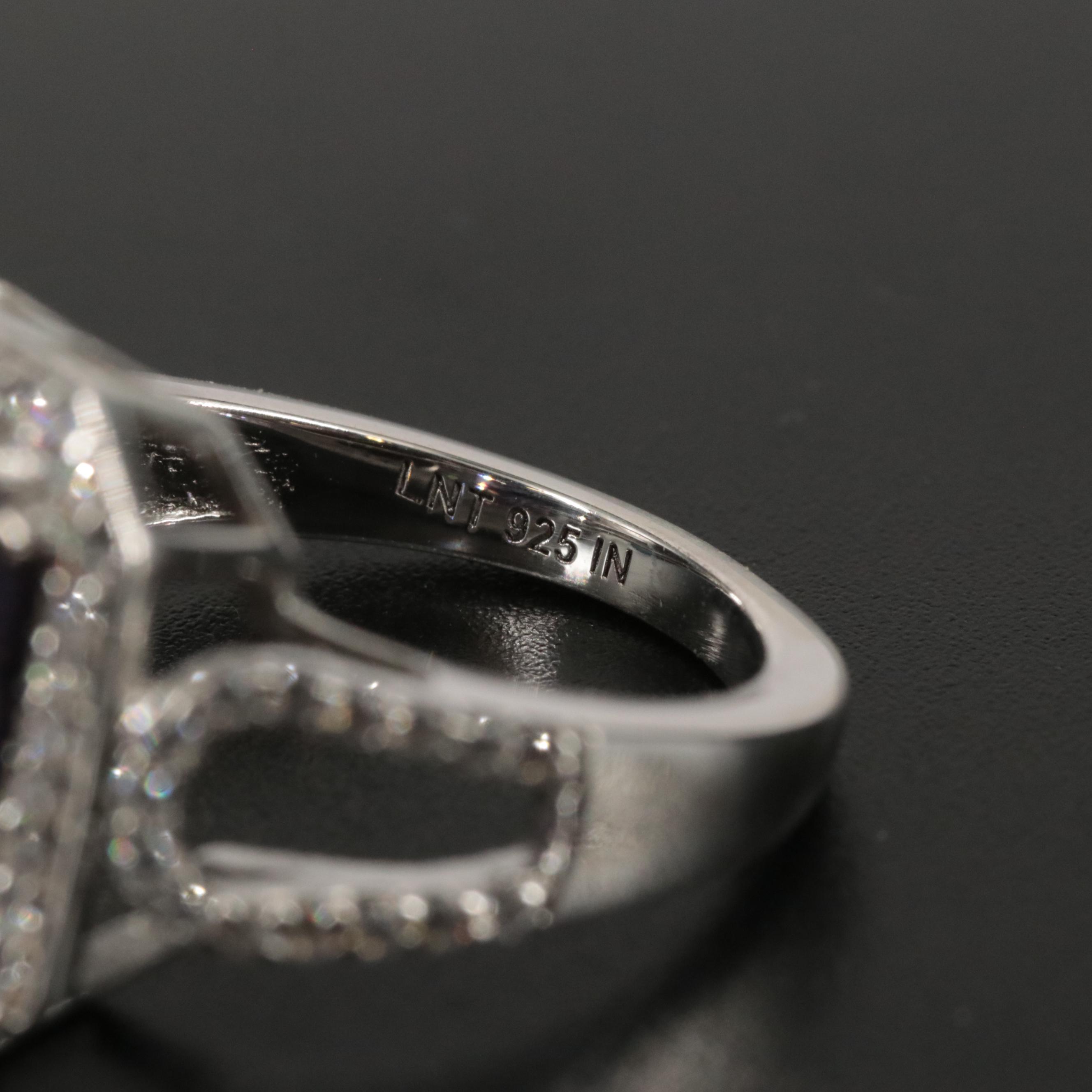 Sterling Amethyst and Cubic Zirconia Ring