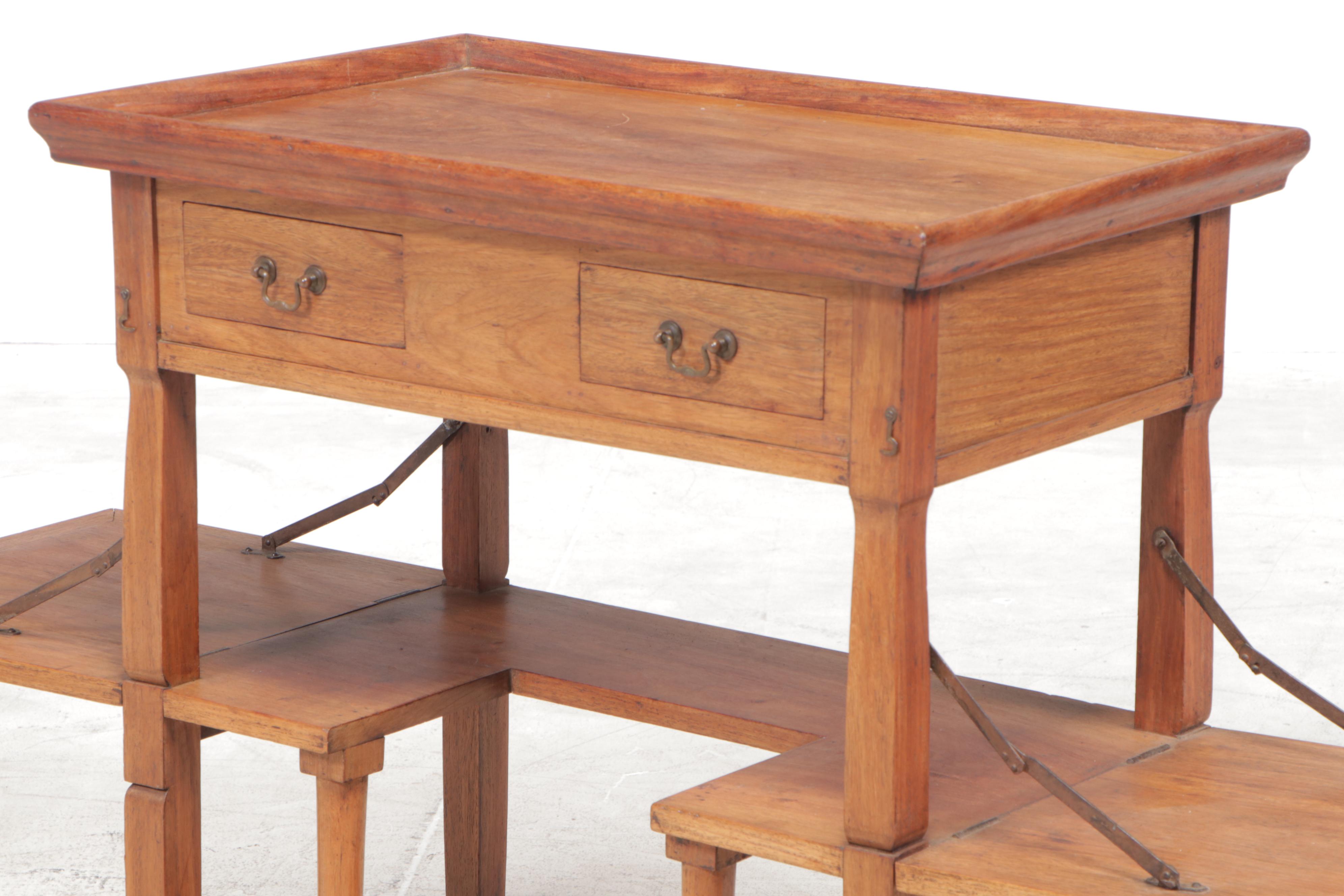 Filipino Golden Narra Wood Trolley Cart, 1950s