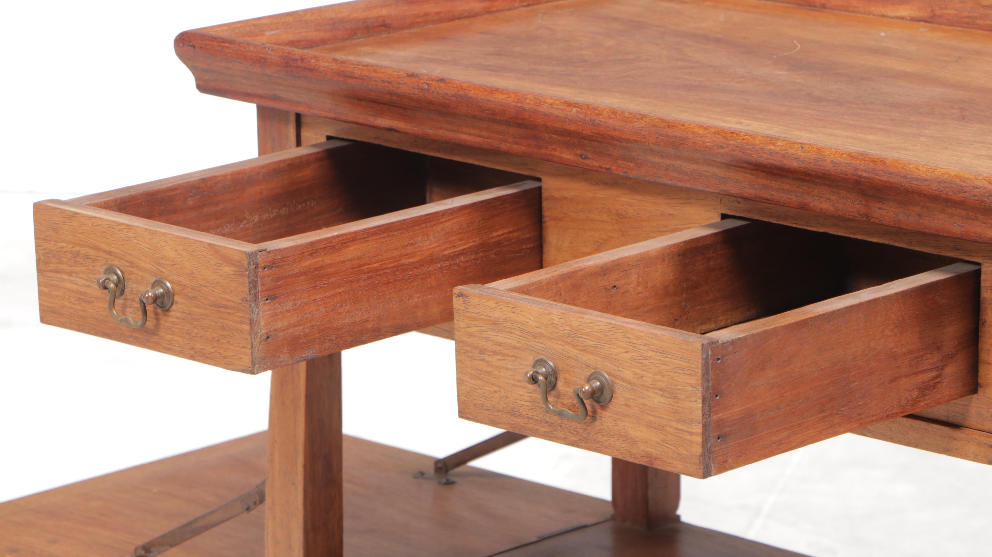 Filipino Golden Narra Wood Trolley Cart, 1950s