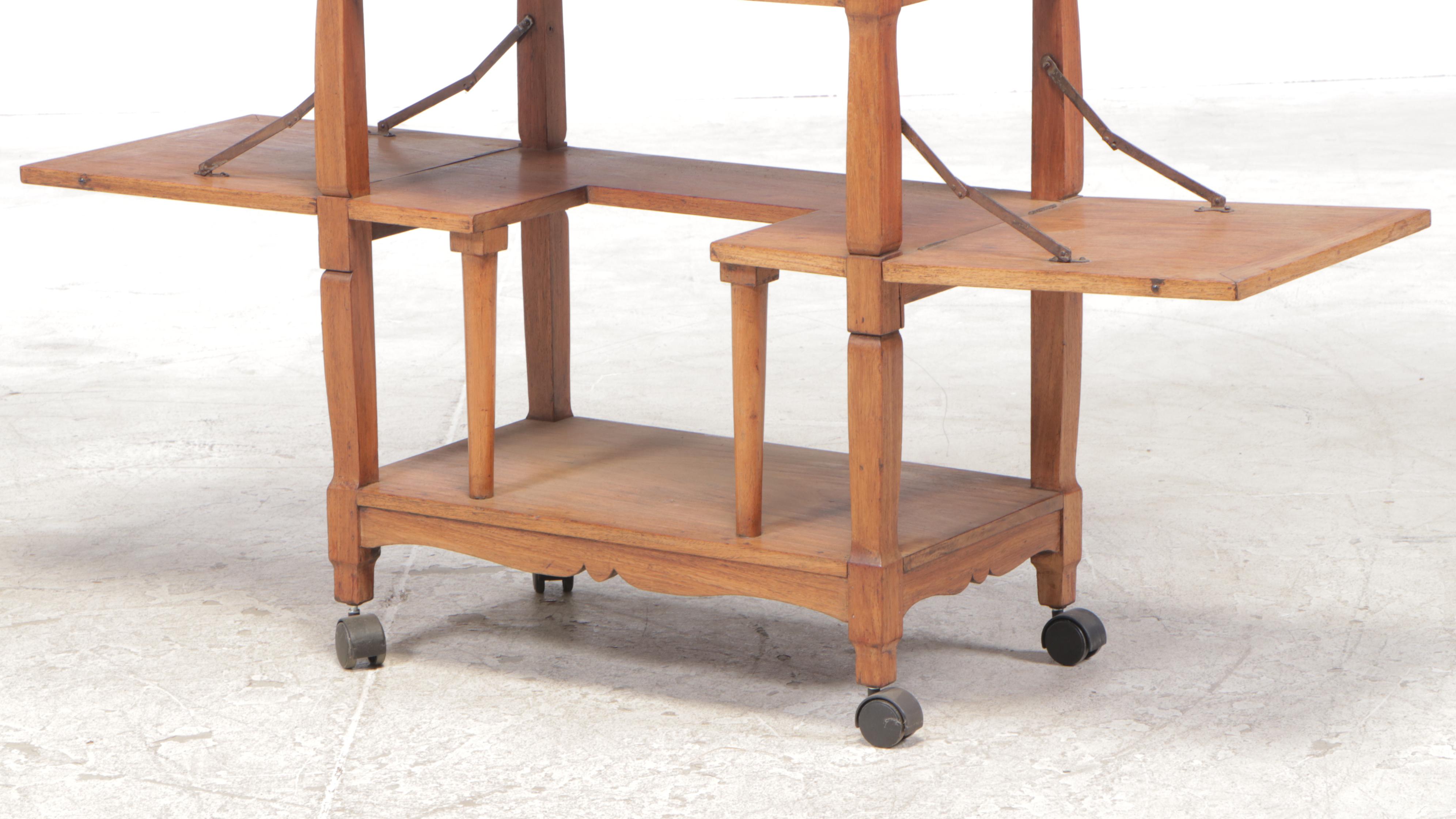 Filipino Golden Narra Wood Trolley Cart, 1950s