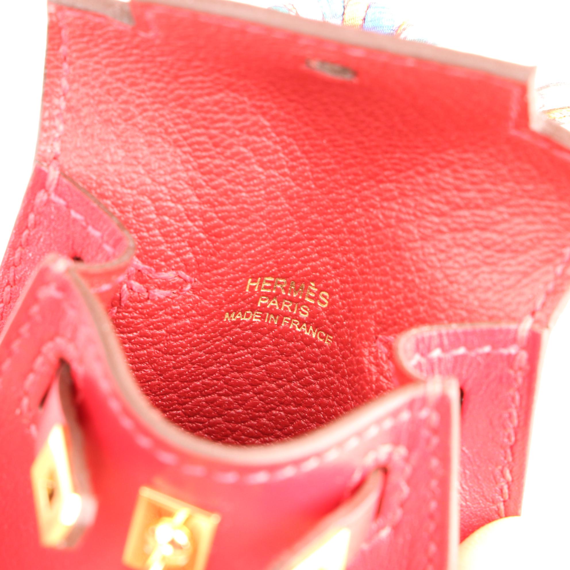 Hermès Kelly Twilly Bag Charm in Tadelakt Leather with Box
