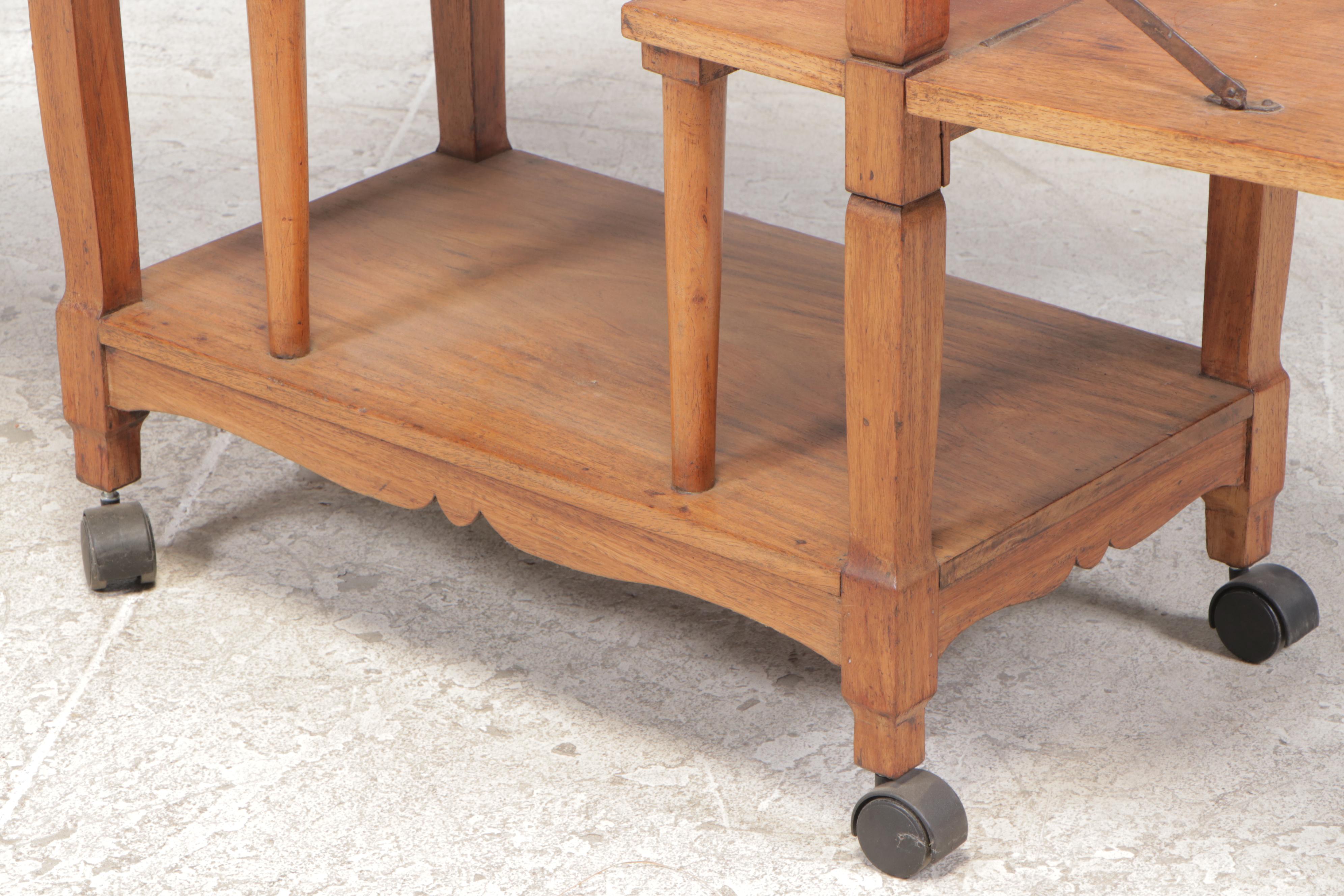 Filipino Golden Narra Wood Trolley Cart, 1950s