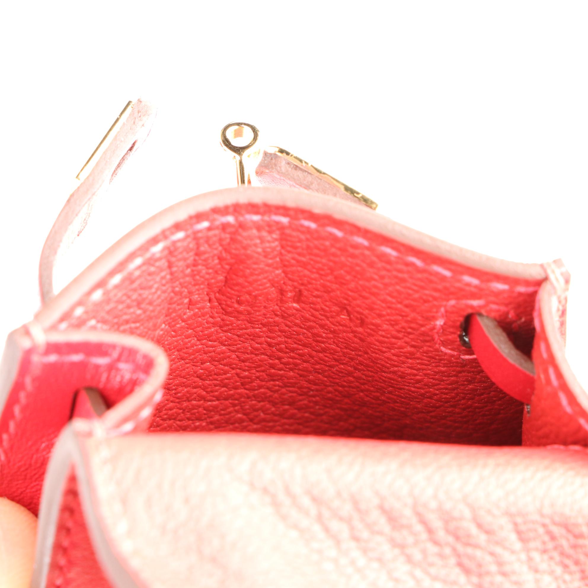 Hermès Kelly Twilly Bag Charm in Tadelakt Leather with Box