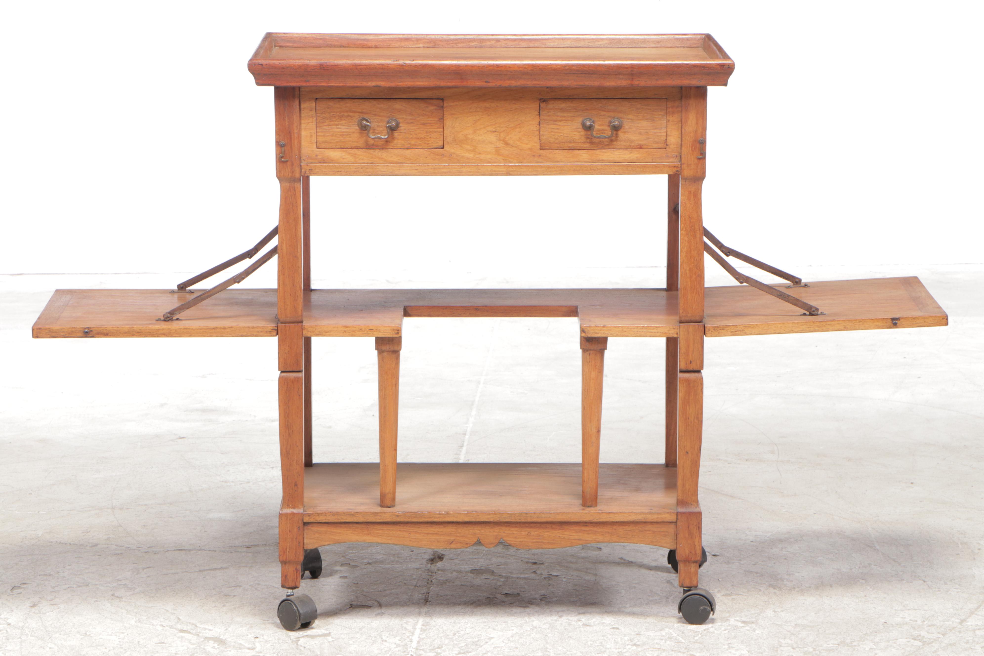 Filipino Golden Narra Wood Trolley Cart, 1950s