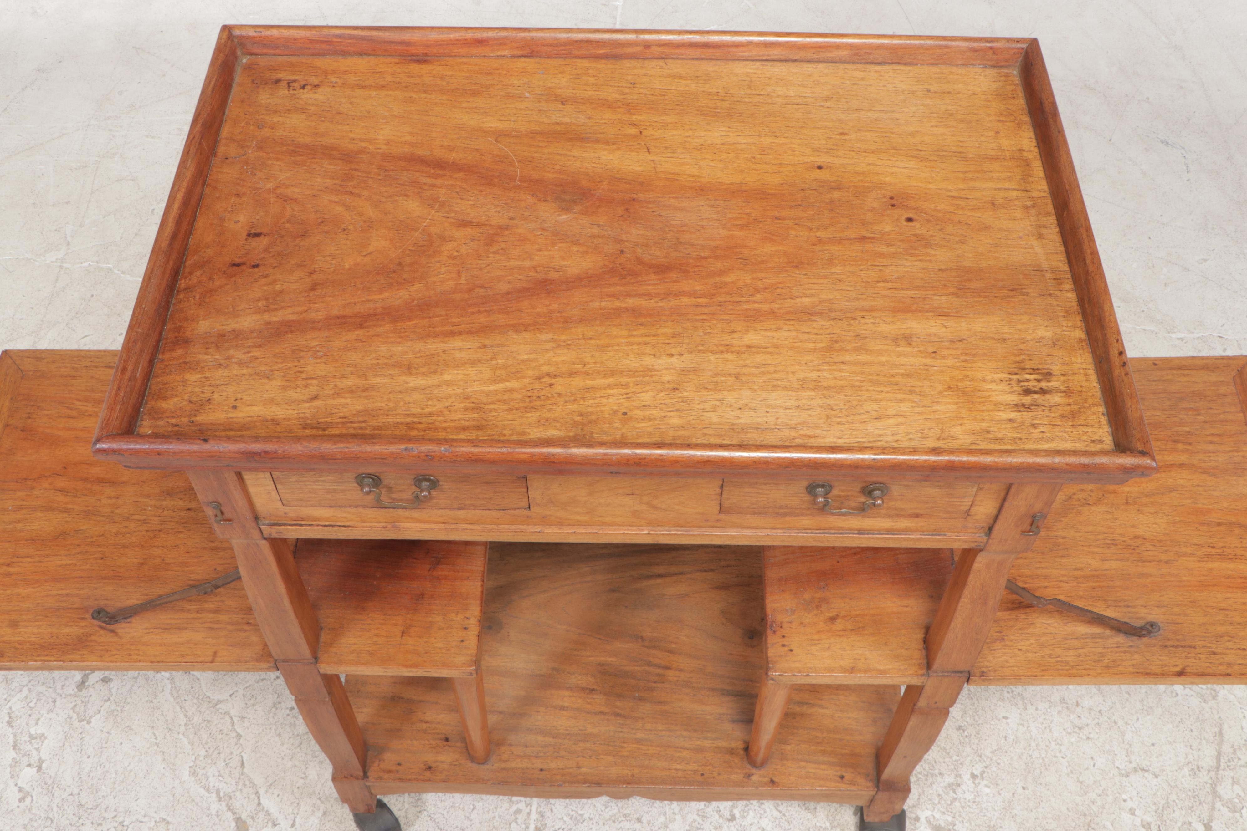 Filipino Golden Narra Wood Trolley Cart, 1950s