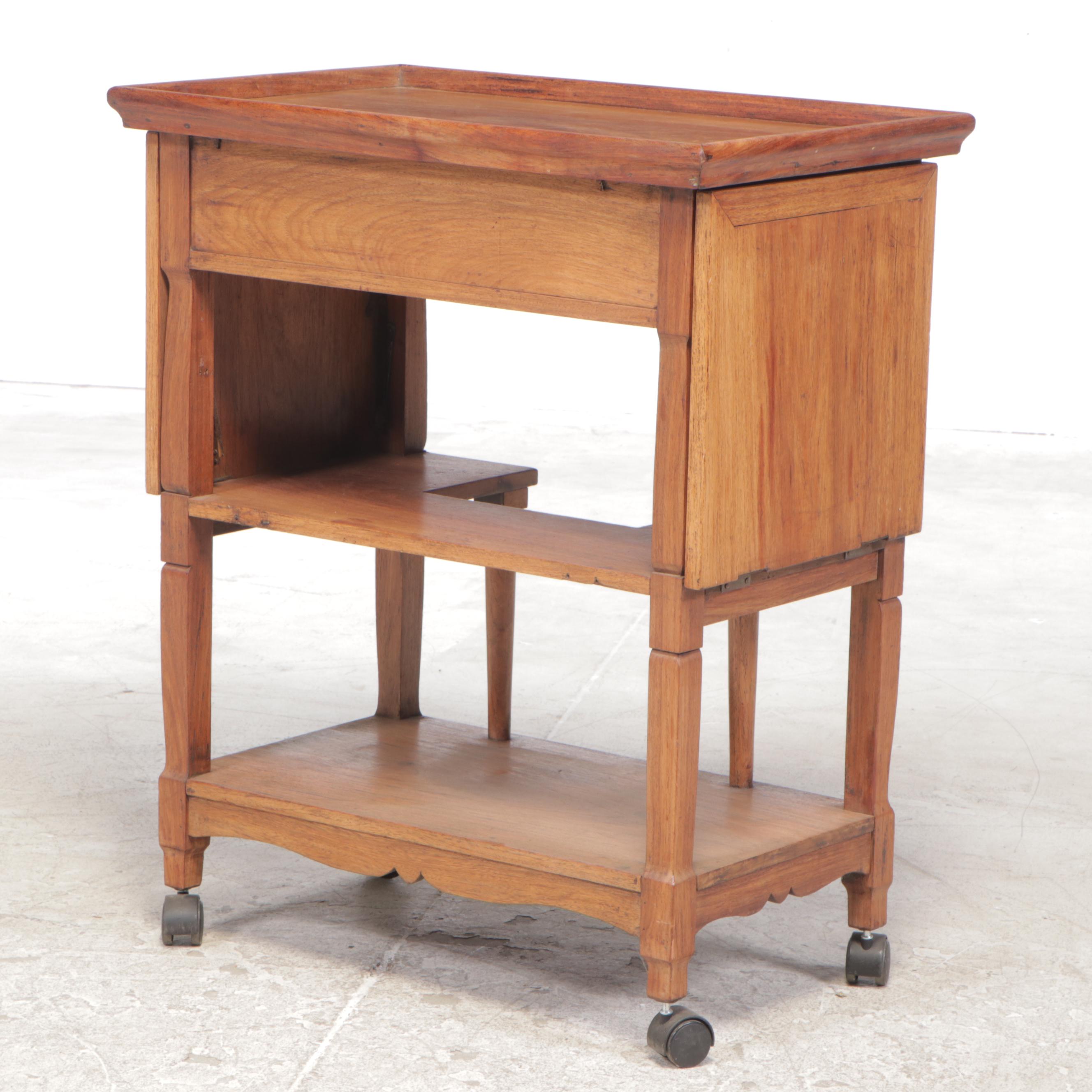 Filipino Golden Narra Wood Trolley Cart, 1950s