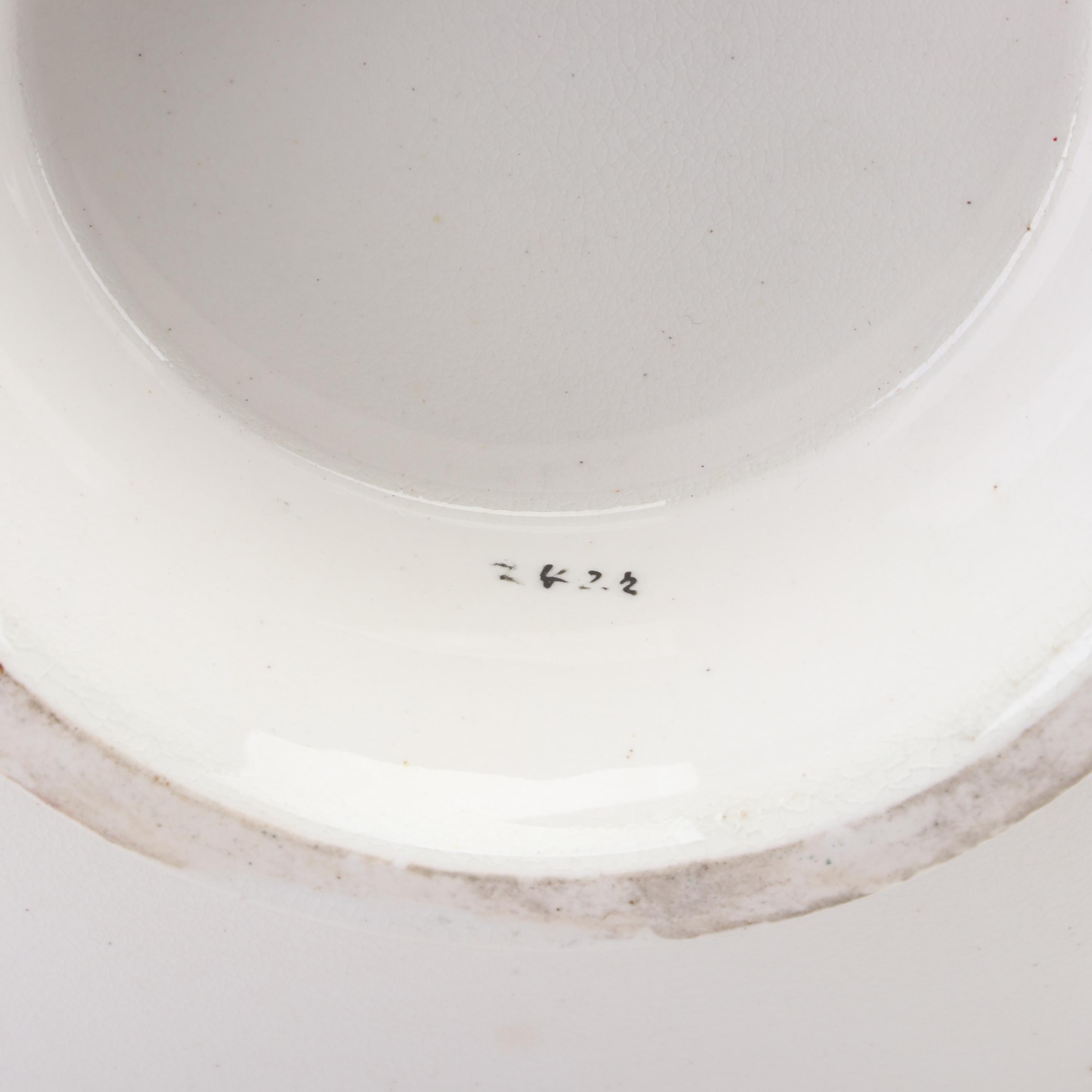 European Porcelain Hand-Painted Botanical Pattern Tazzas, 19th C.entury