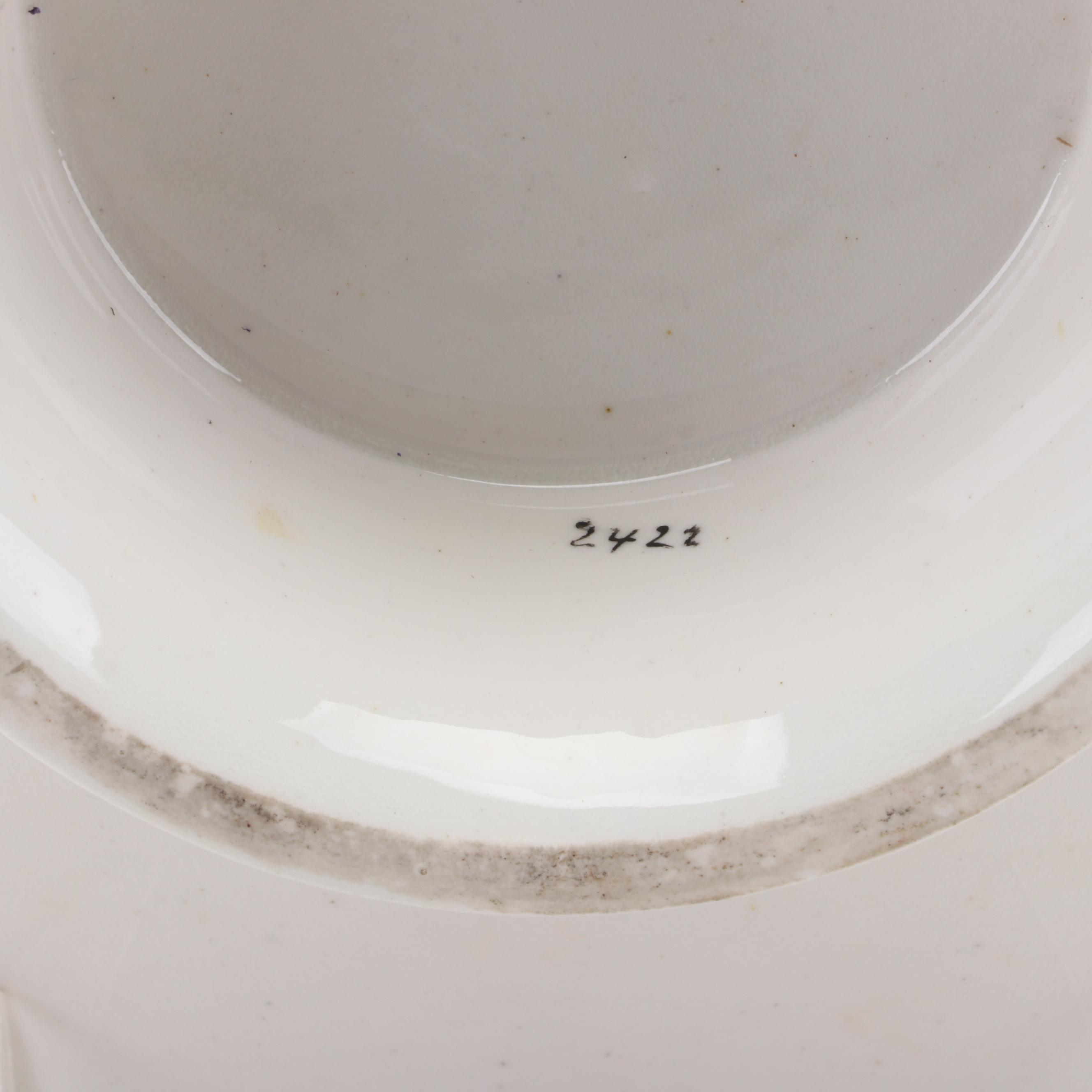 European Porcelain Hand-Painted Botanical Pattern Tazzas, 19th C.entury