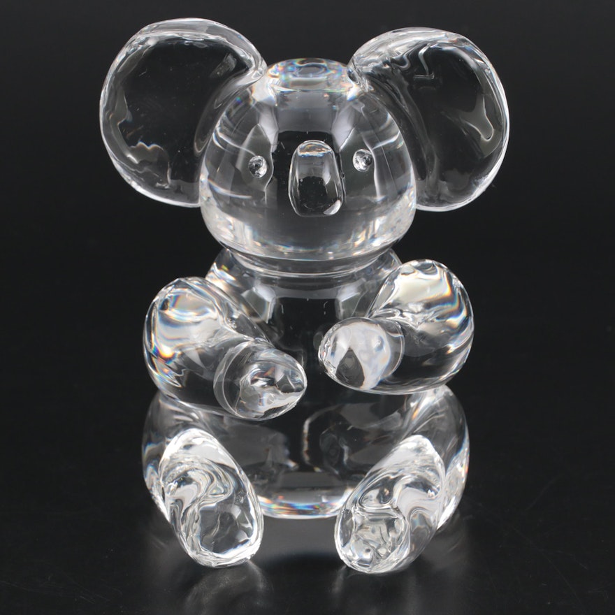 Steuben Art Glass Koala Figurine 8261 Designed by Lloyd Atkins
