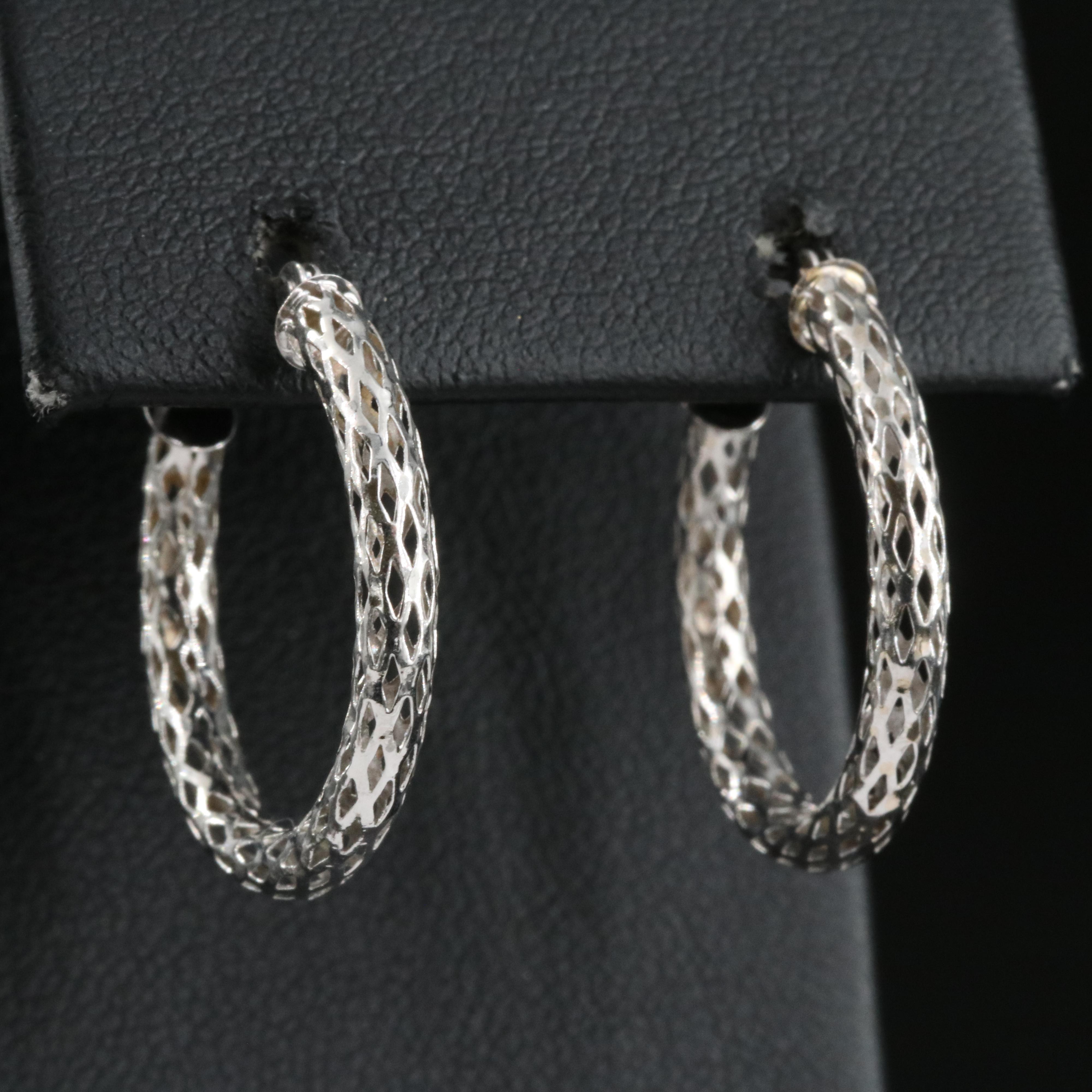 14K Openwork Hoop Earrings