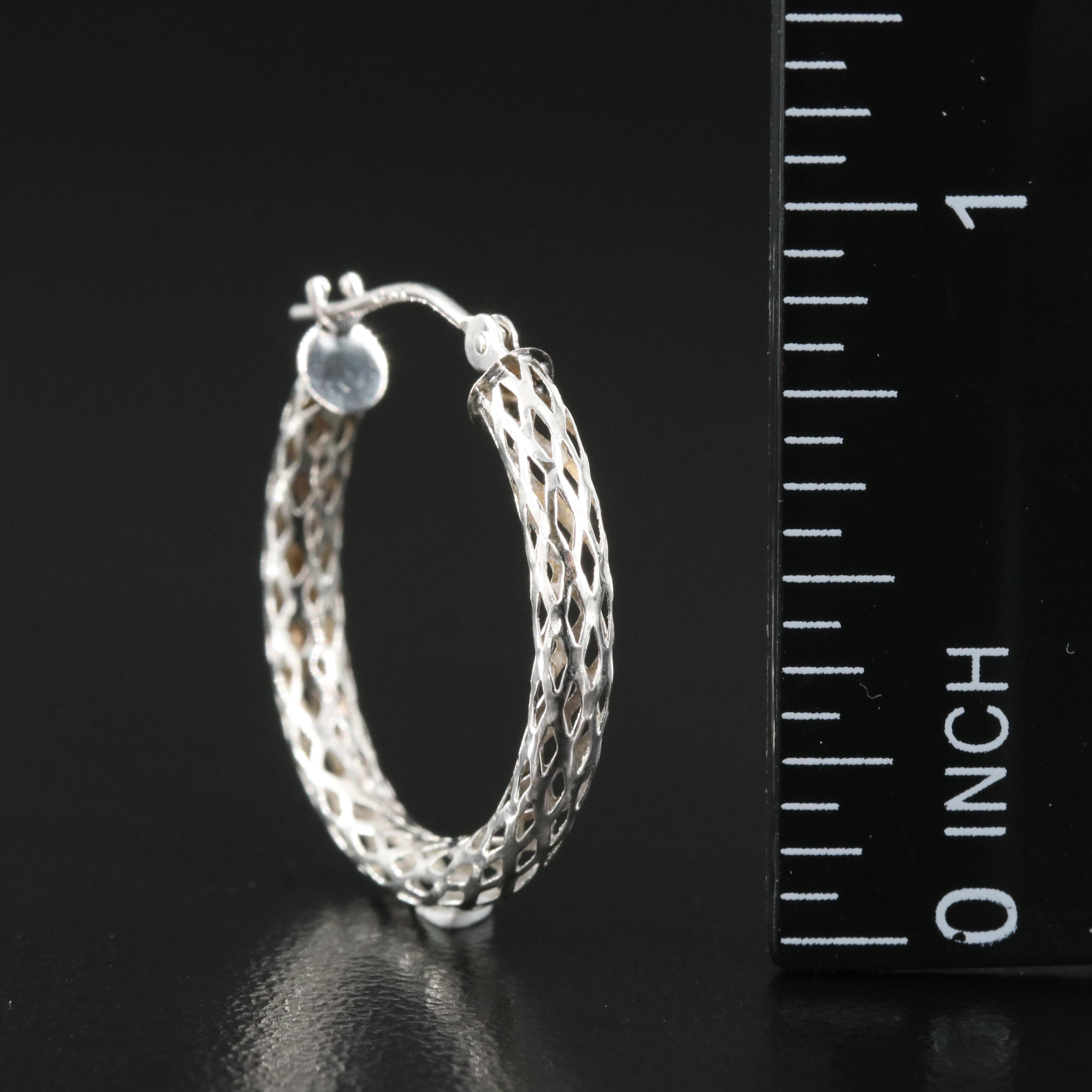 14K Openwork Hoop Earrings