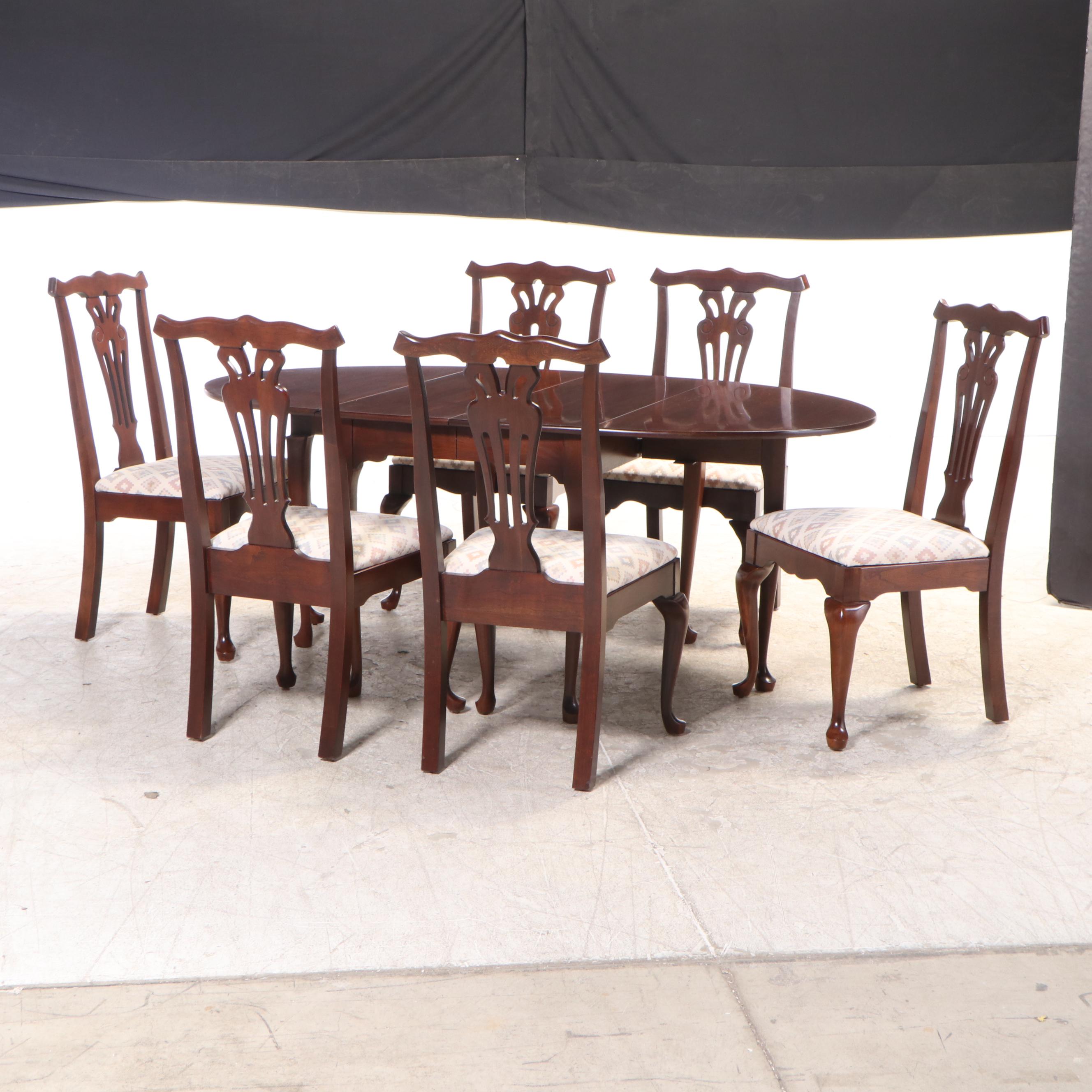 Seven-Piece Queen Anne Style Cherrywood Dining Set, Incl. Pennsylvania House